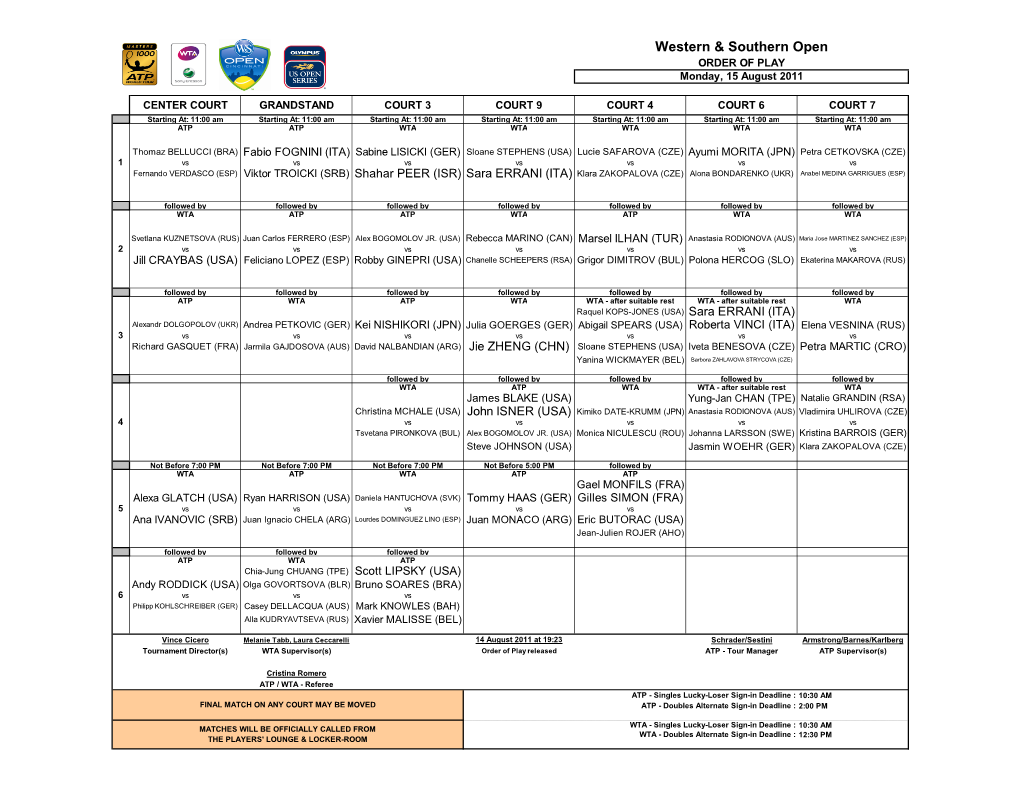 Western & Southern Open