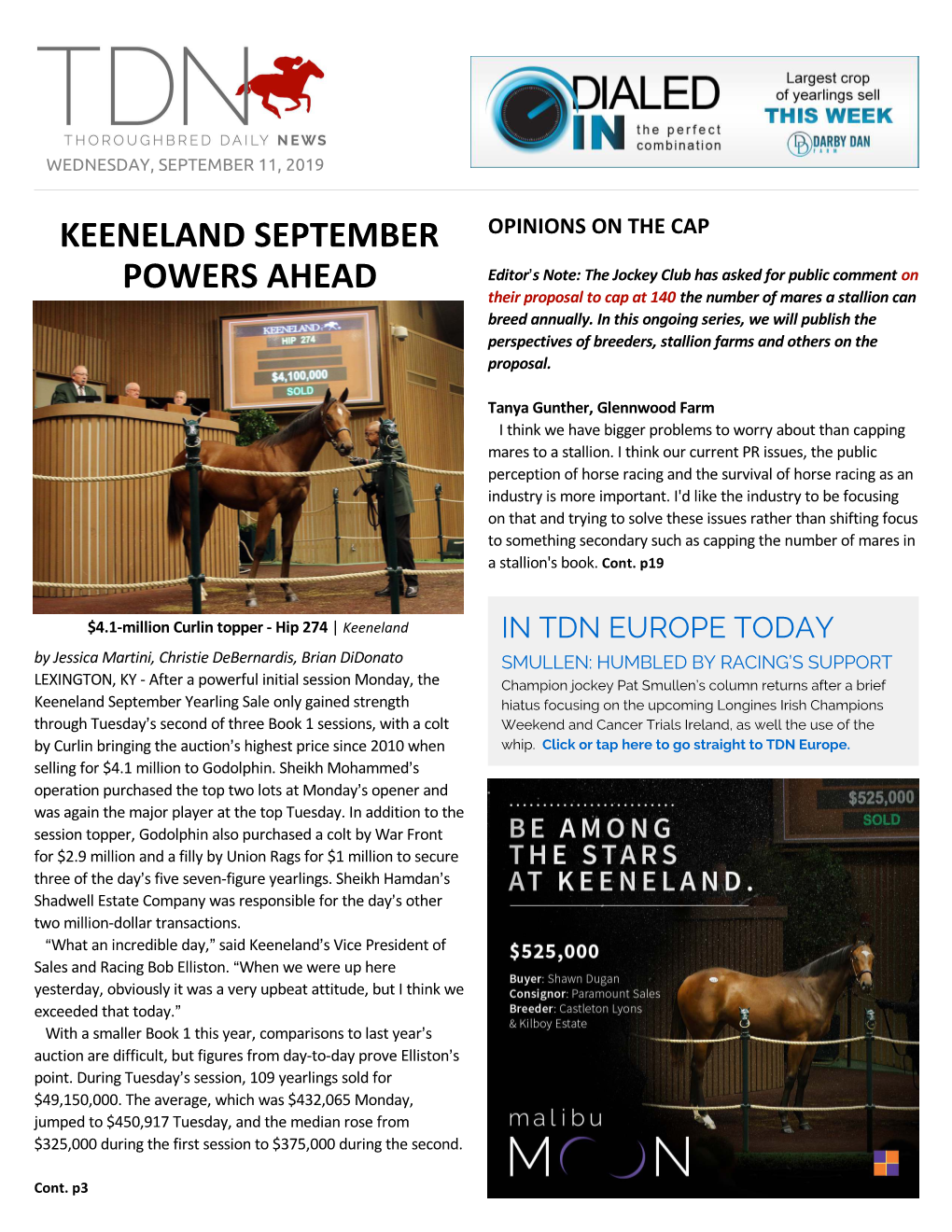 Keeneland September Powers Ahead