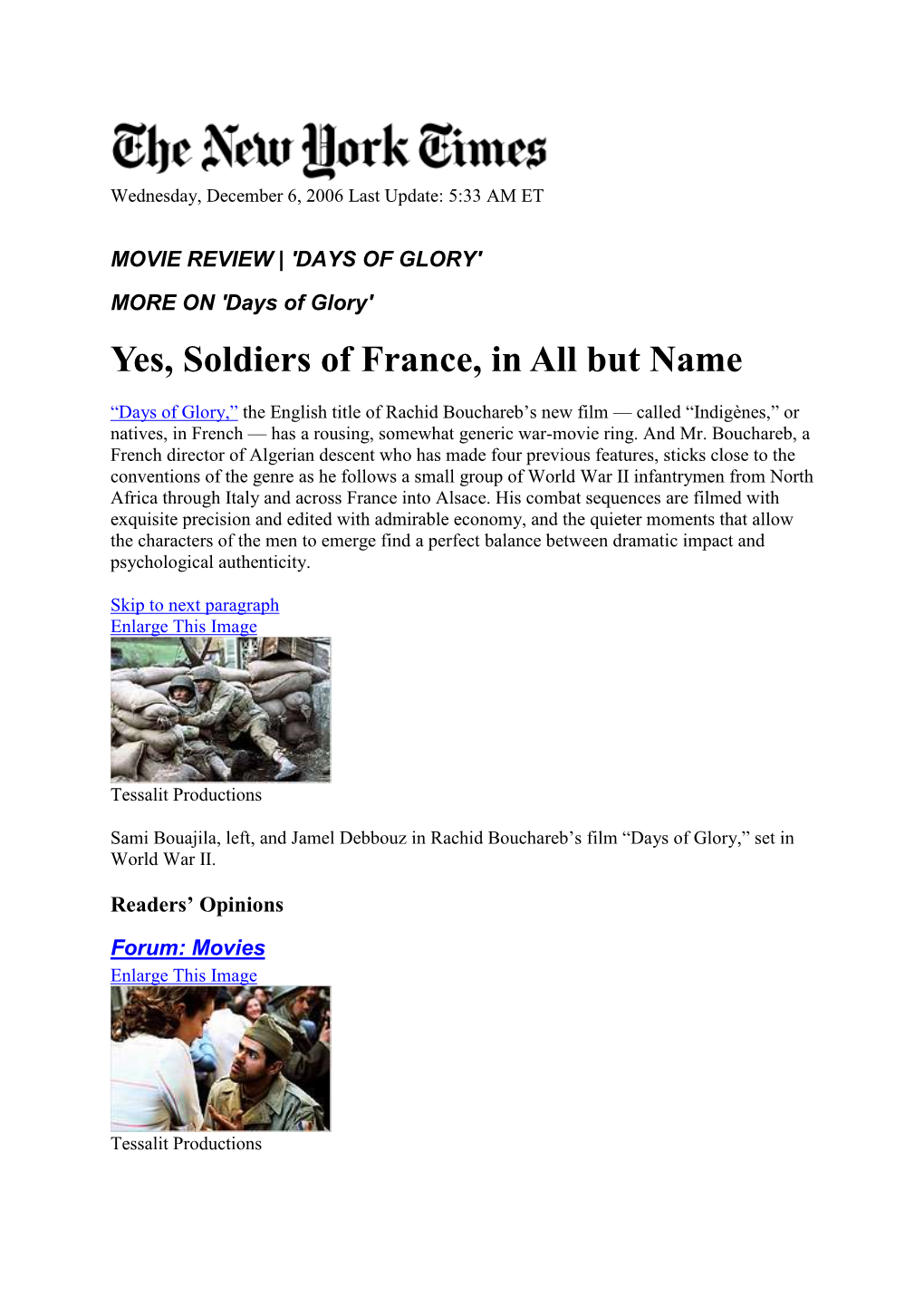 Yes, Soldiers of France, in All but Name