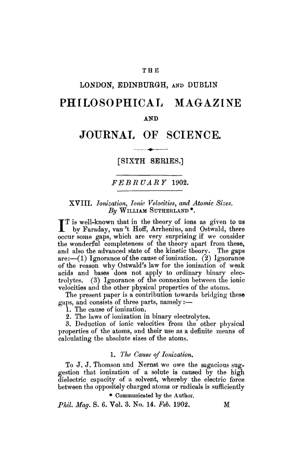 Philosophical Journal of Magazine Science