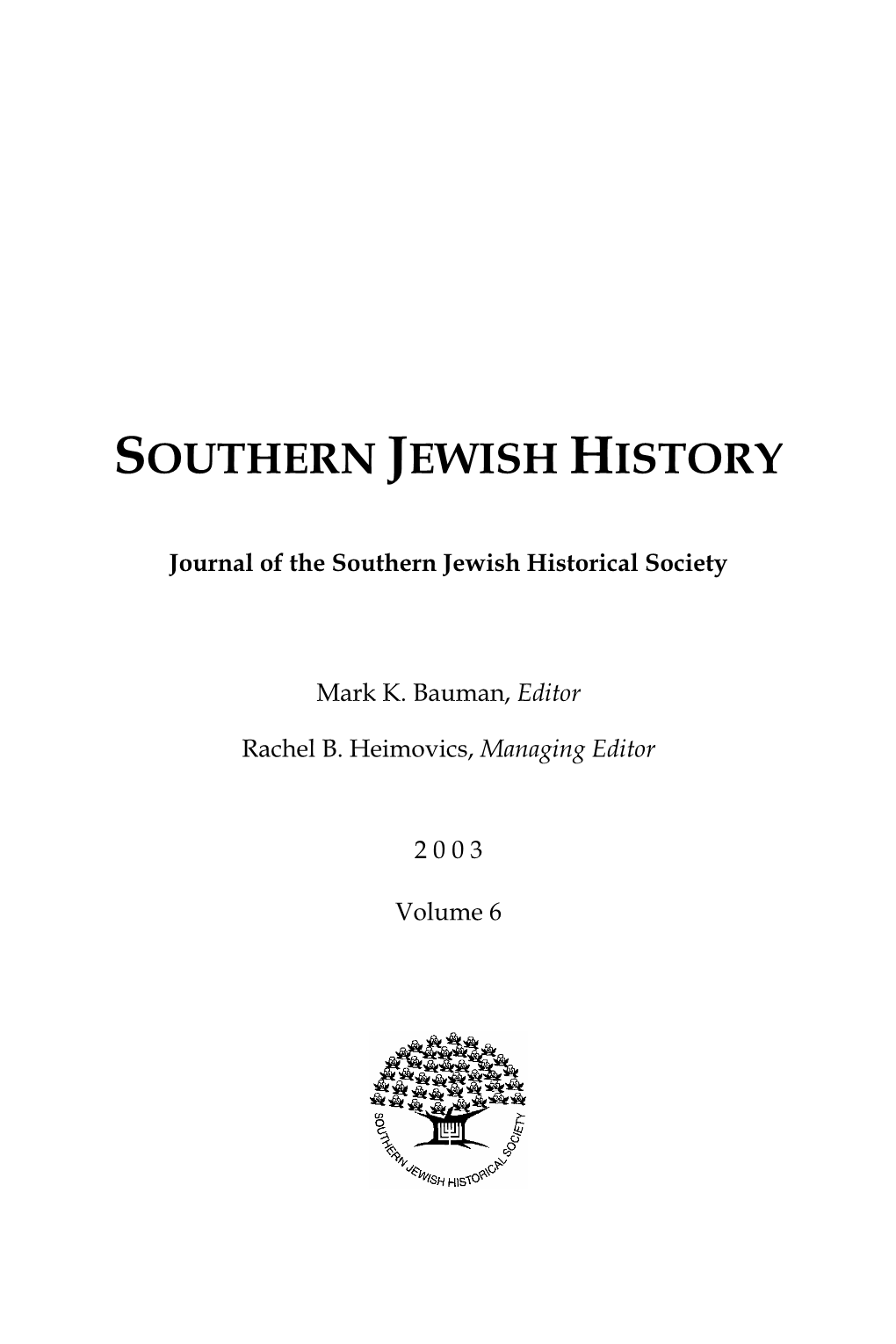 Southern Jewish History