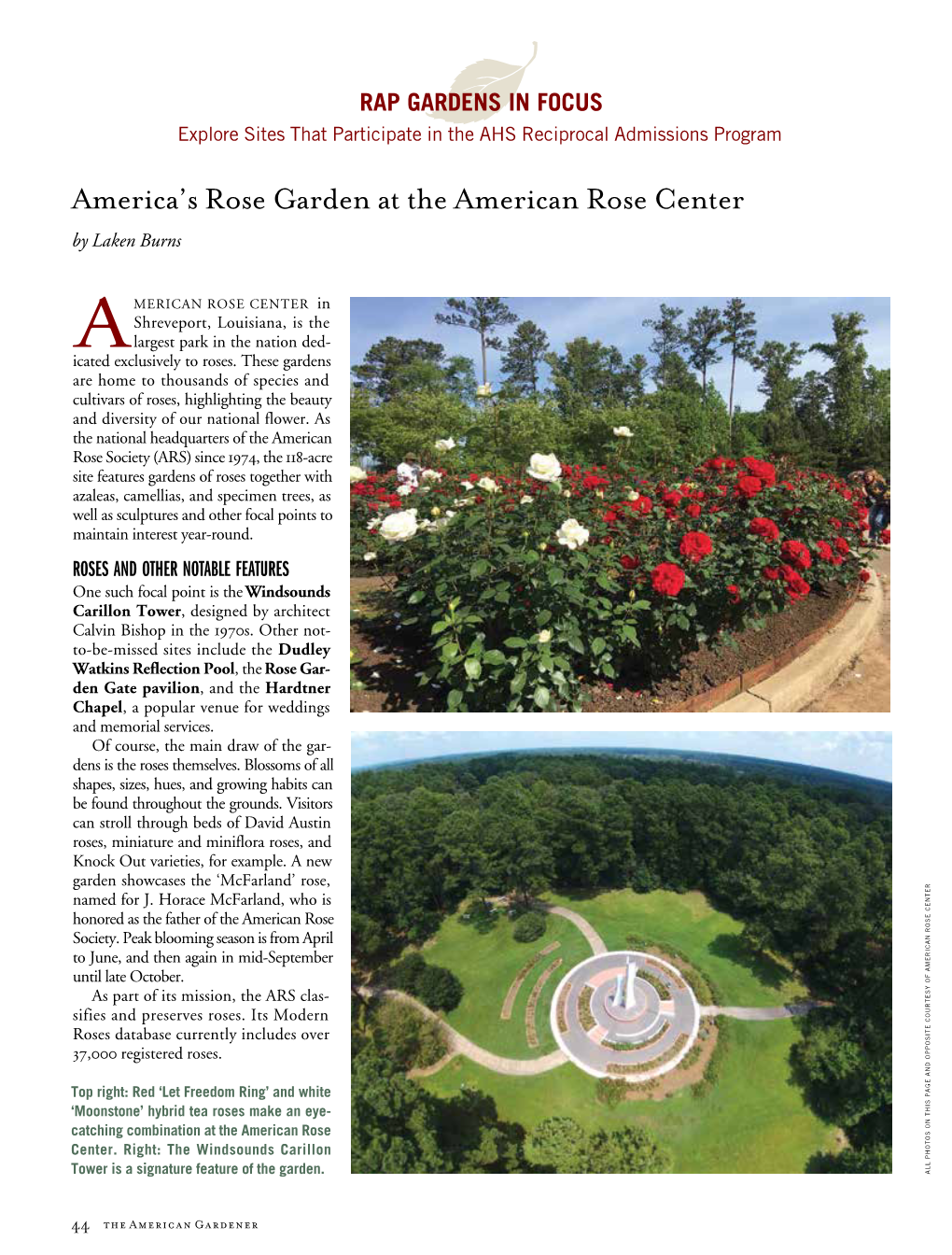 America's Rose Garden at the American Rose Center