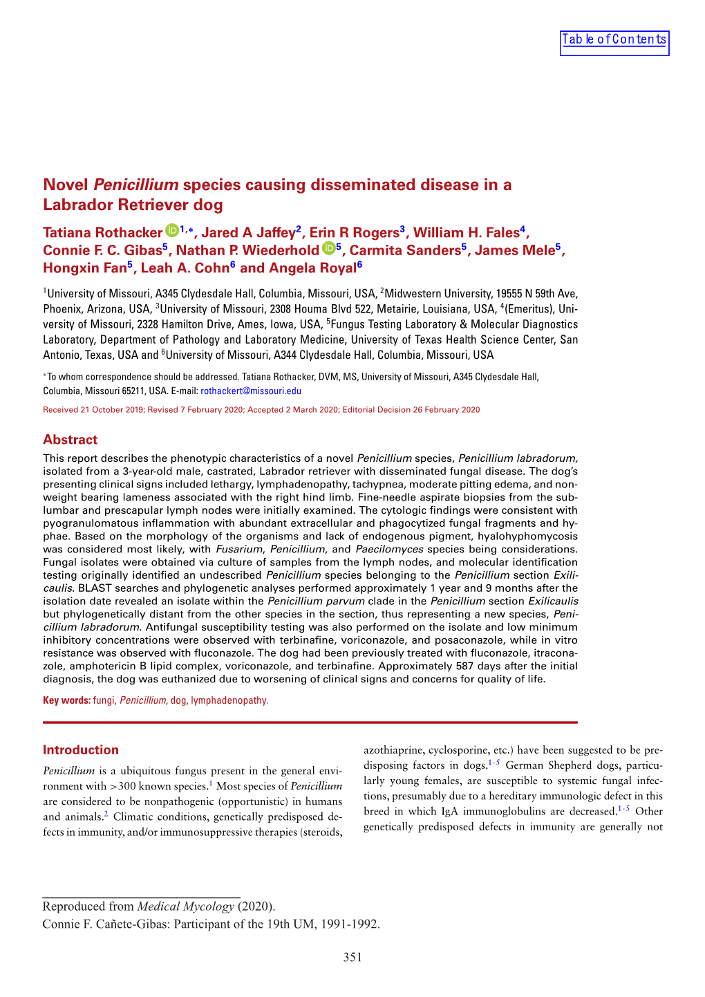 Original Article Novel Penicillium Species Causing Disseminated