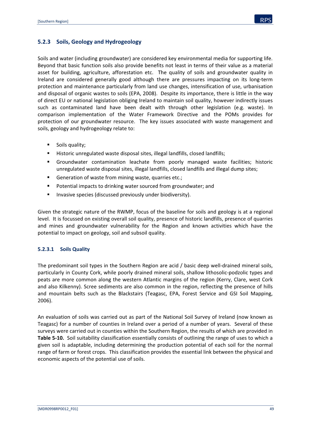 5.2.3 Soils, Geology and Hydrogeology