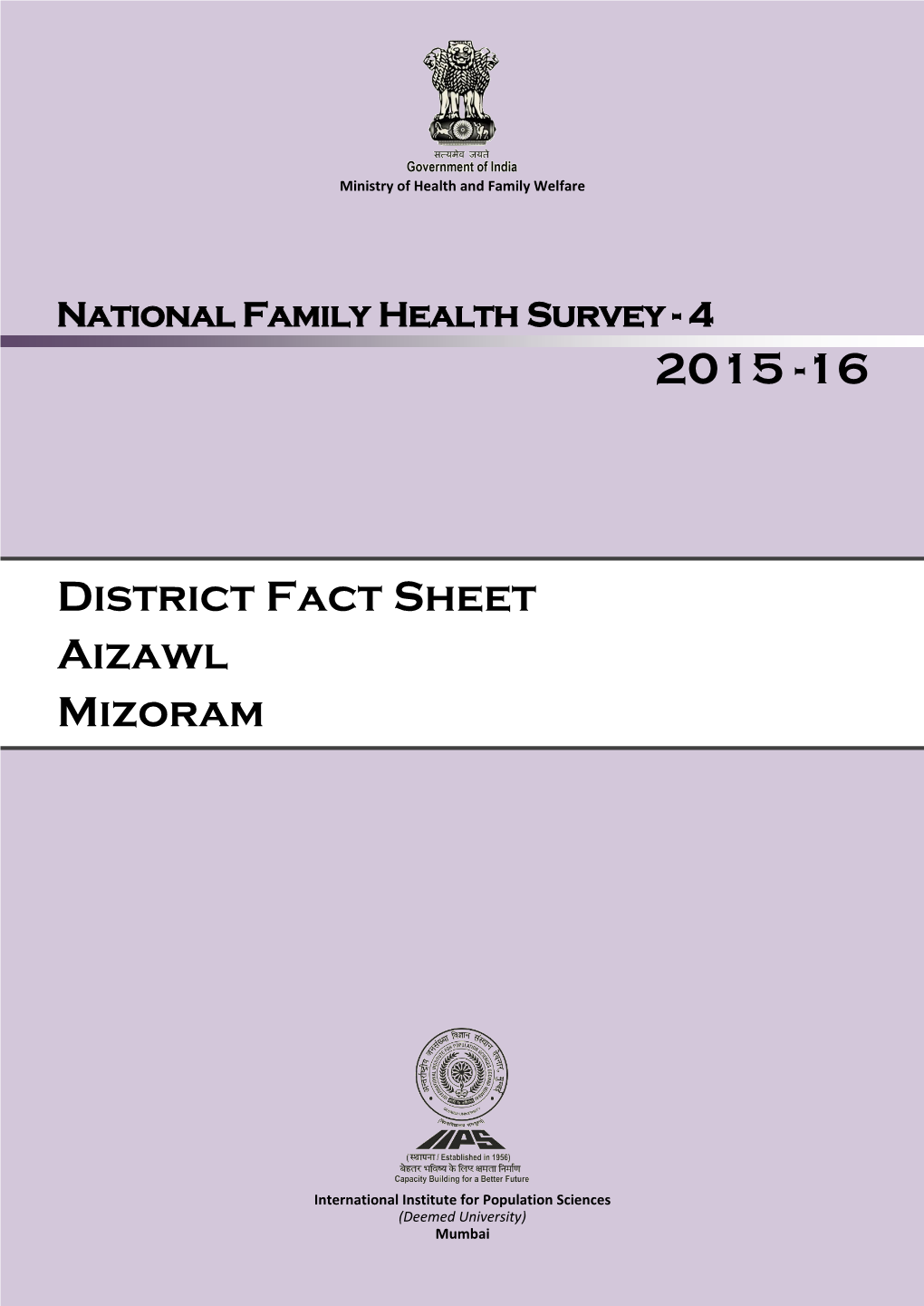 District Fact Sheet Aizawl Mizoram