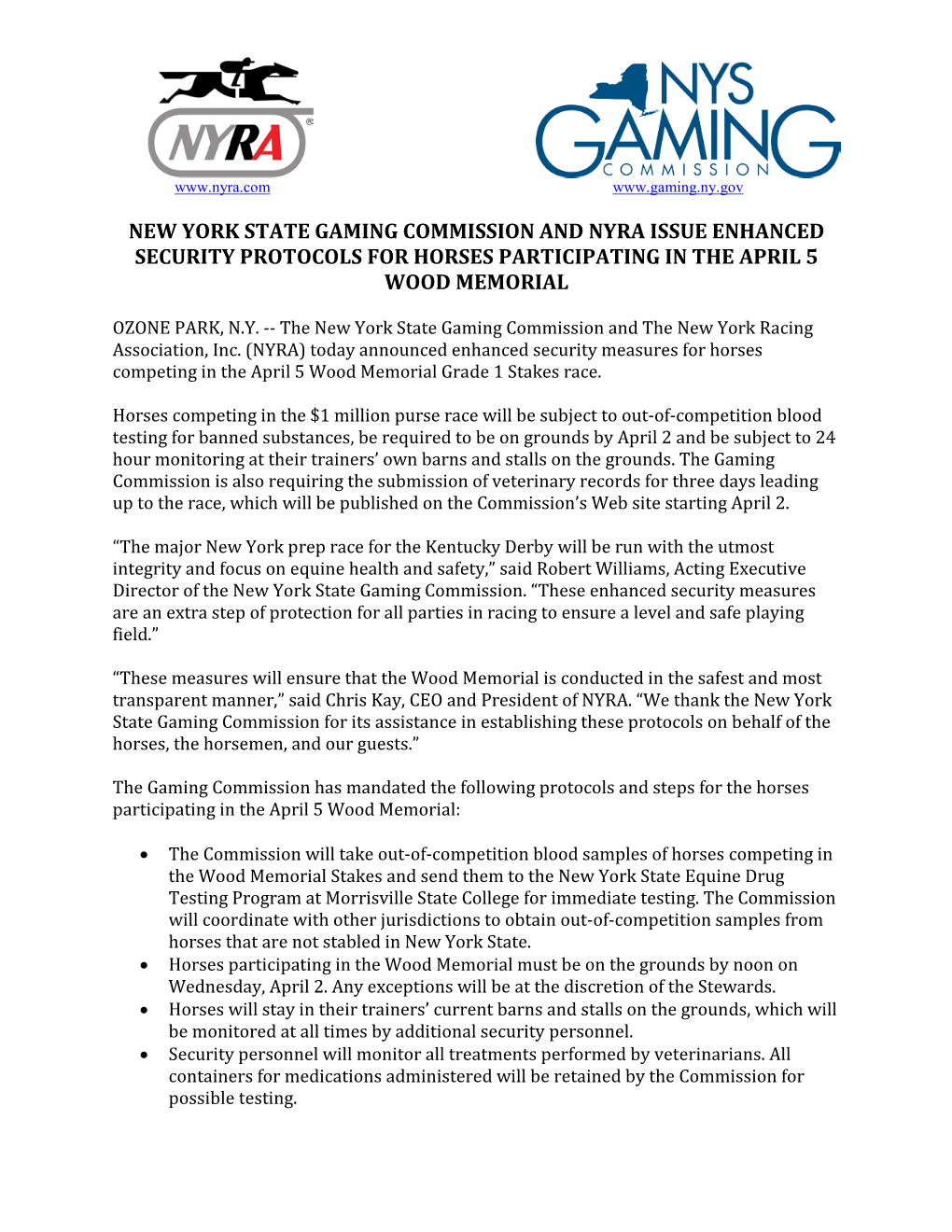 Nyra & Nys Gaming Commission Announce Enhanced