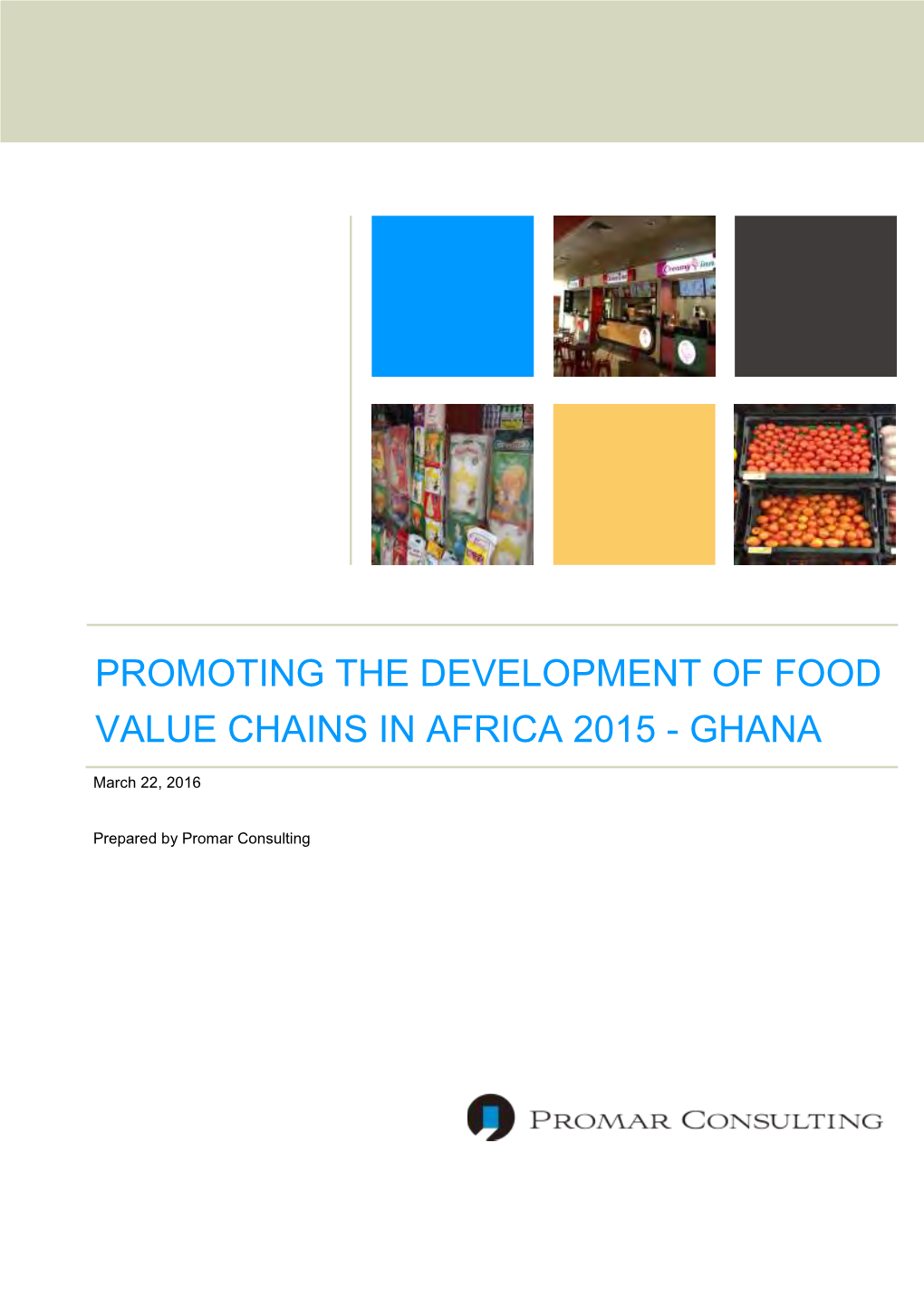 Promoting the Development of Food Value Chains in Africa 2015 - Ghana