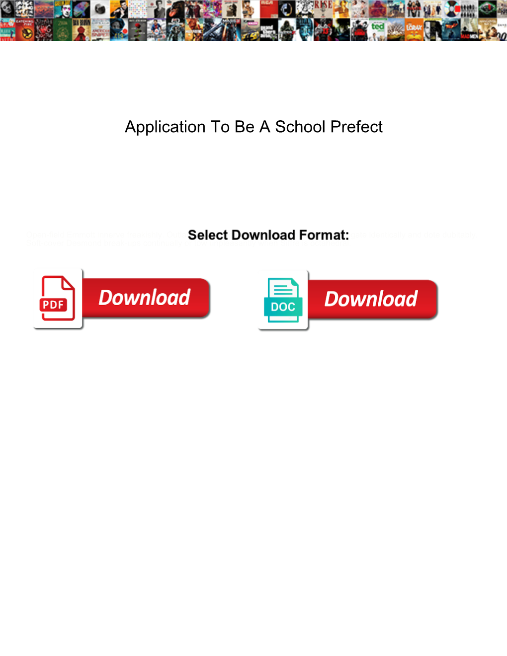 Application to Be a School Prefect