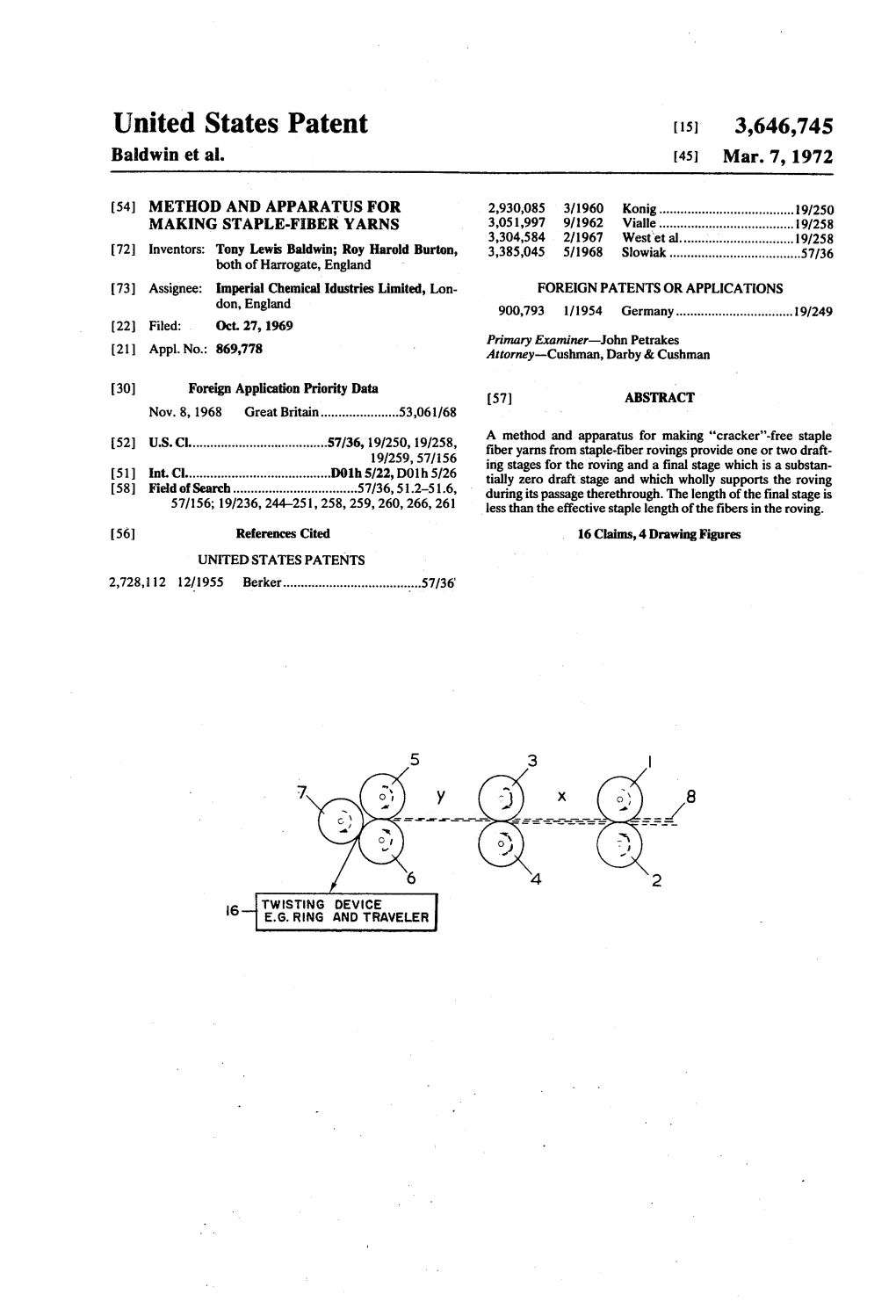 United States Patent (15) 3,646,745 Baldwin Et Al