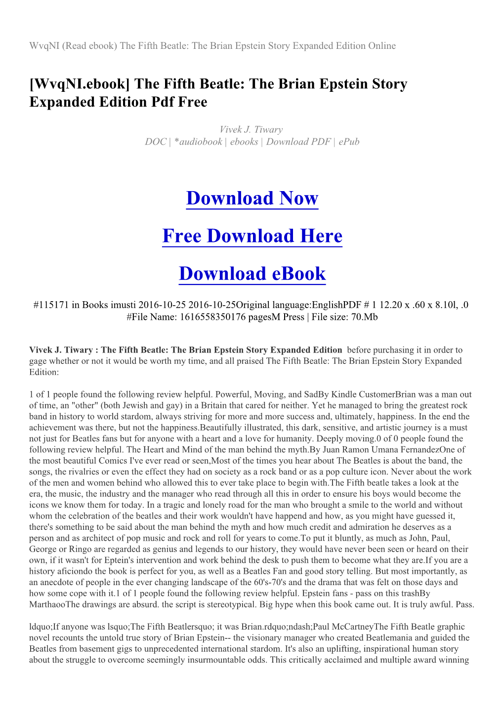 The Fifth Beatle: the Brian Epstein Story Expanded Edition Online