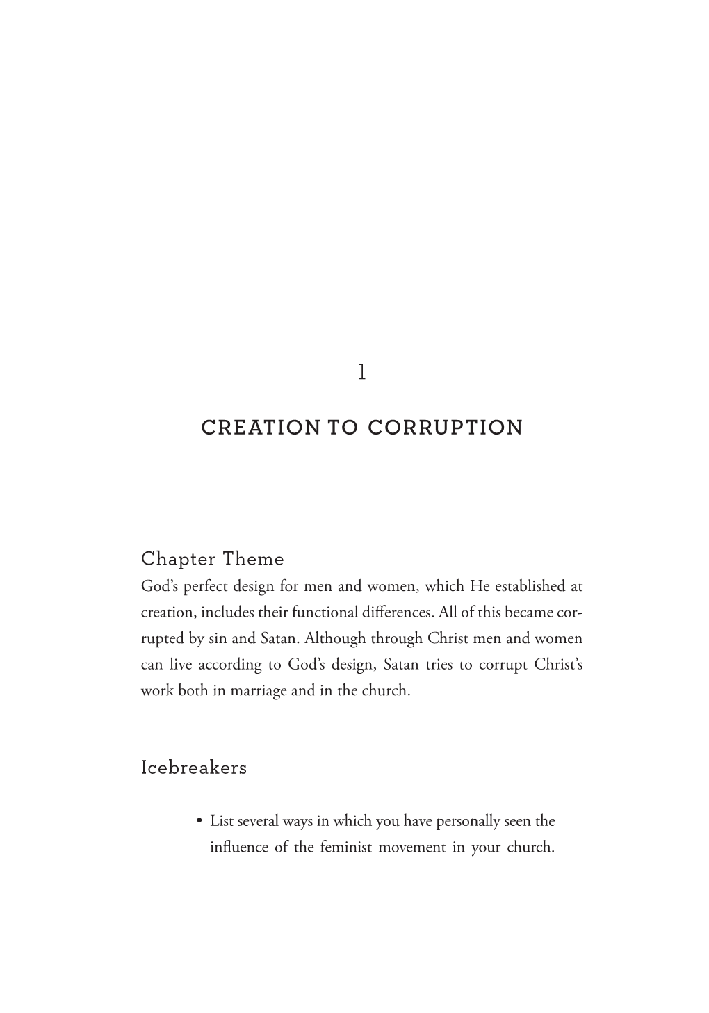 Creation to Corruption