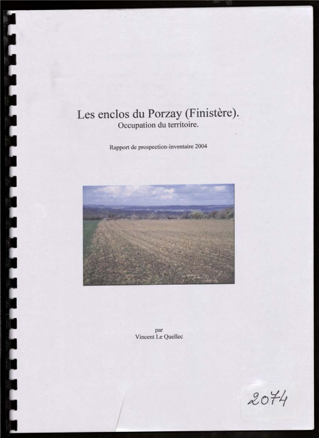 Les Enclos Du Porzay (Finistère). Occupation Du Territoire