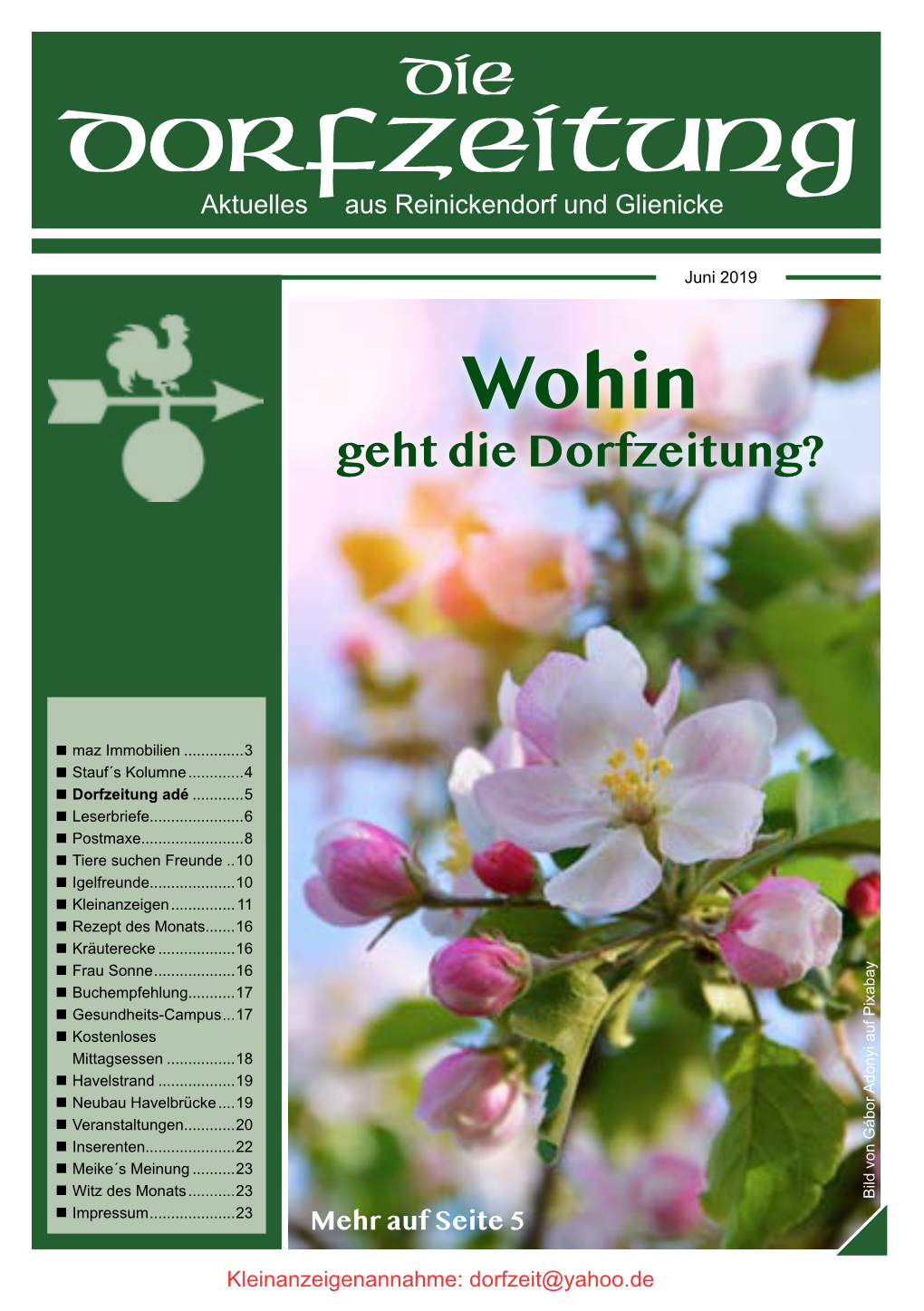 Die Dorfzeitung Die Juni 2019 1 Dorfzeitung Aktuelles Aus Reinickendorf Und Glienicke