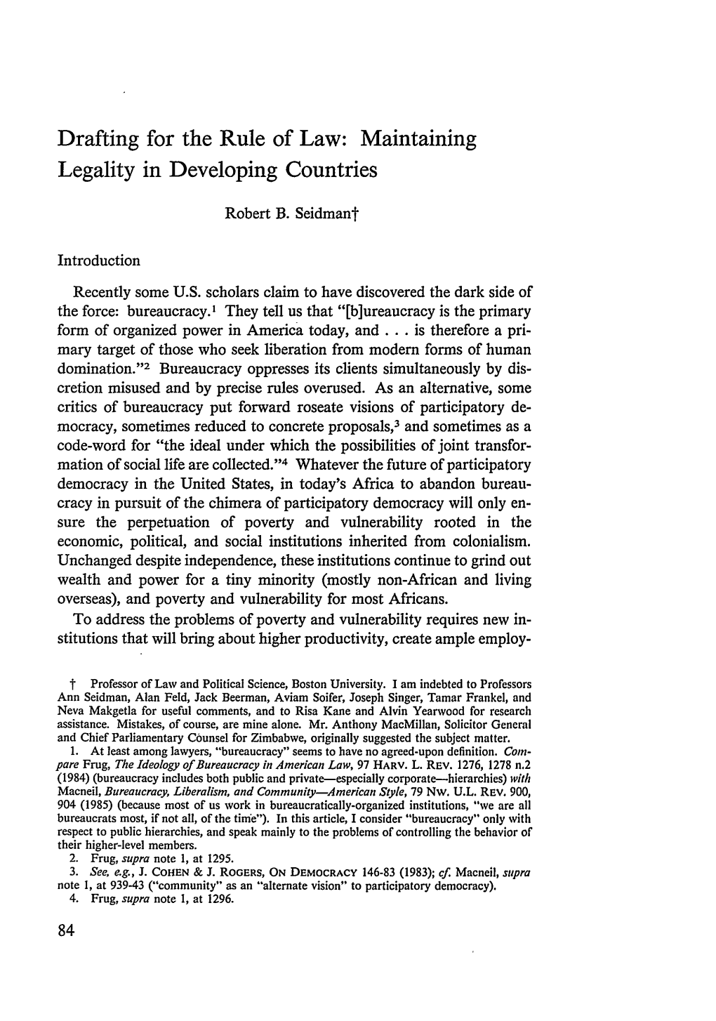 Drafting for the Rule of Law: Maintaining Legality in Developing Countries