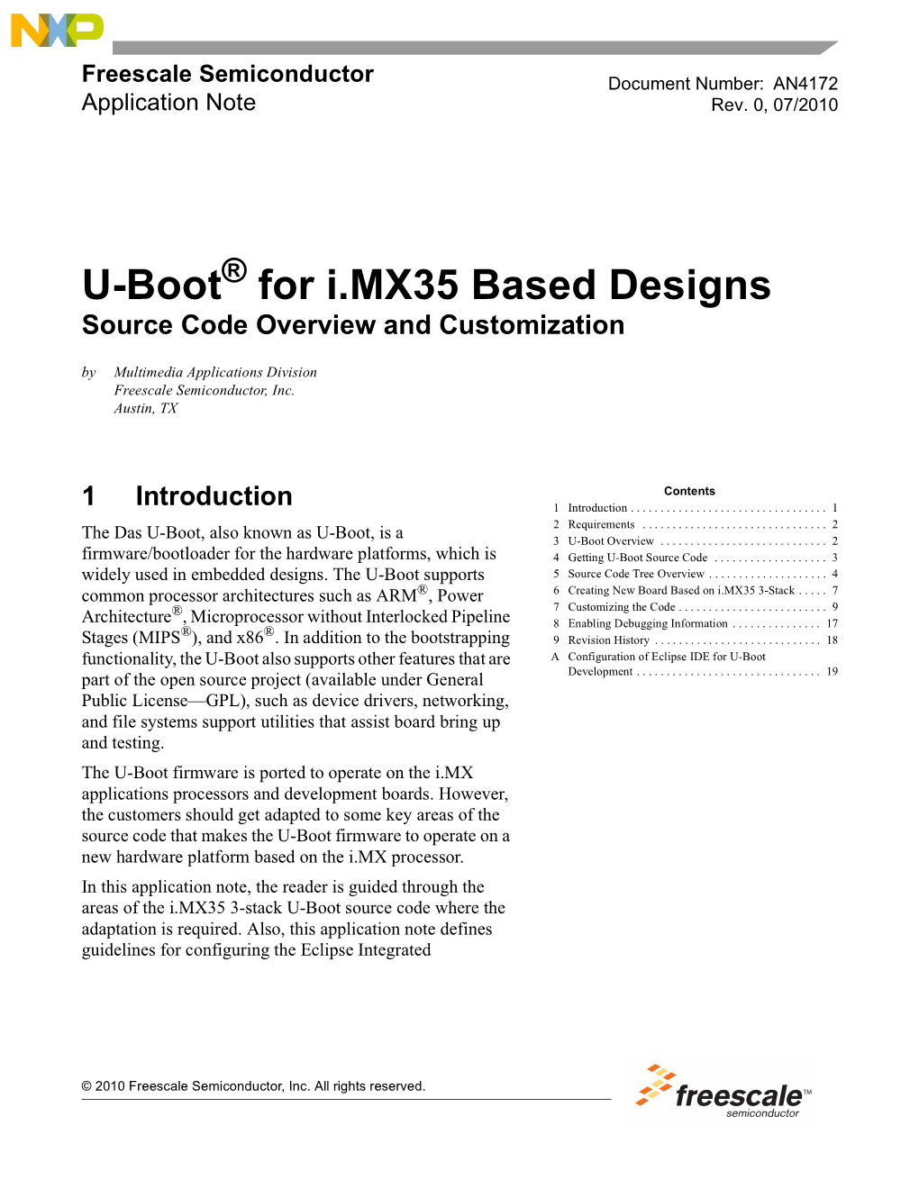 U-Boot for I.MX35 Based Designs