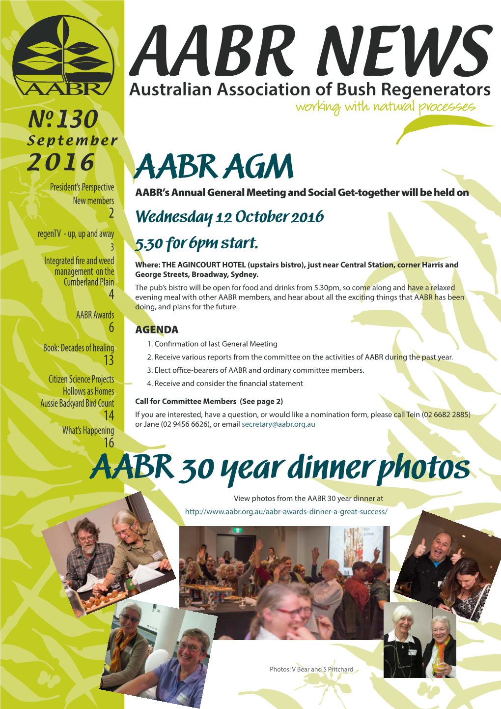 AABR AGM AABR 30 Year Dinner Photos