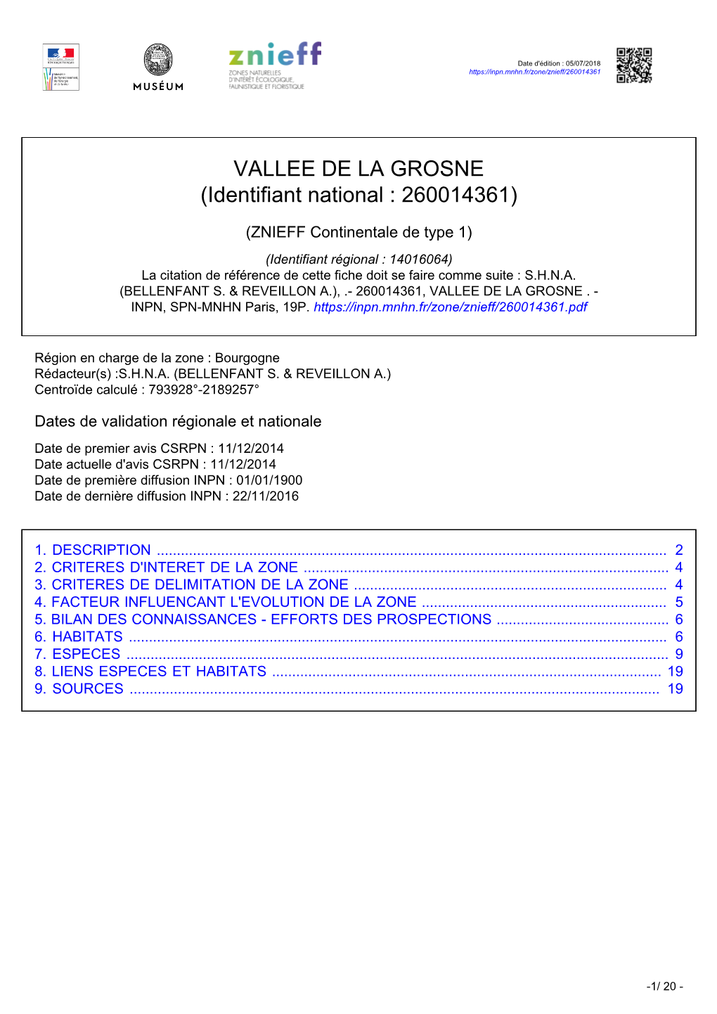 VALLEE DE LA GROSNE (Identifiant National : 260014361)