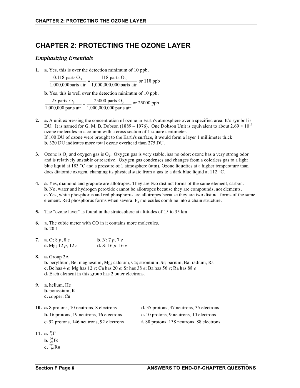 Chapter 2: Protecting the Ozone Layer