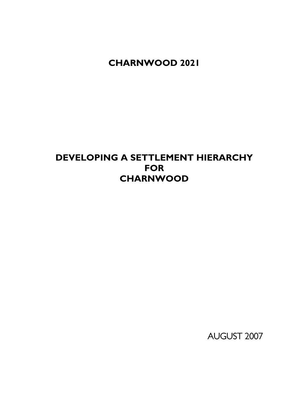 Settlement Classification in Charnwood