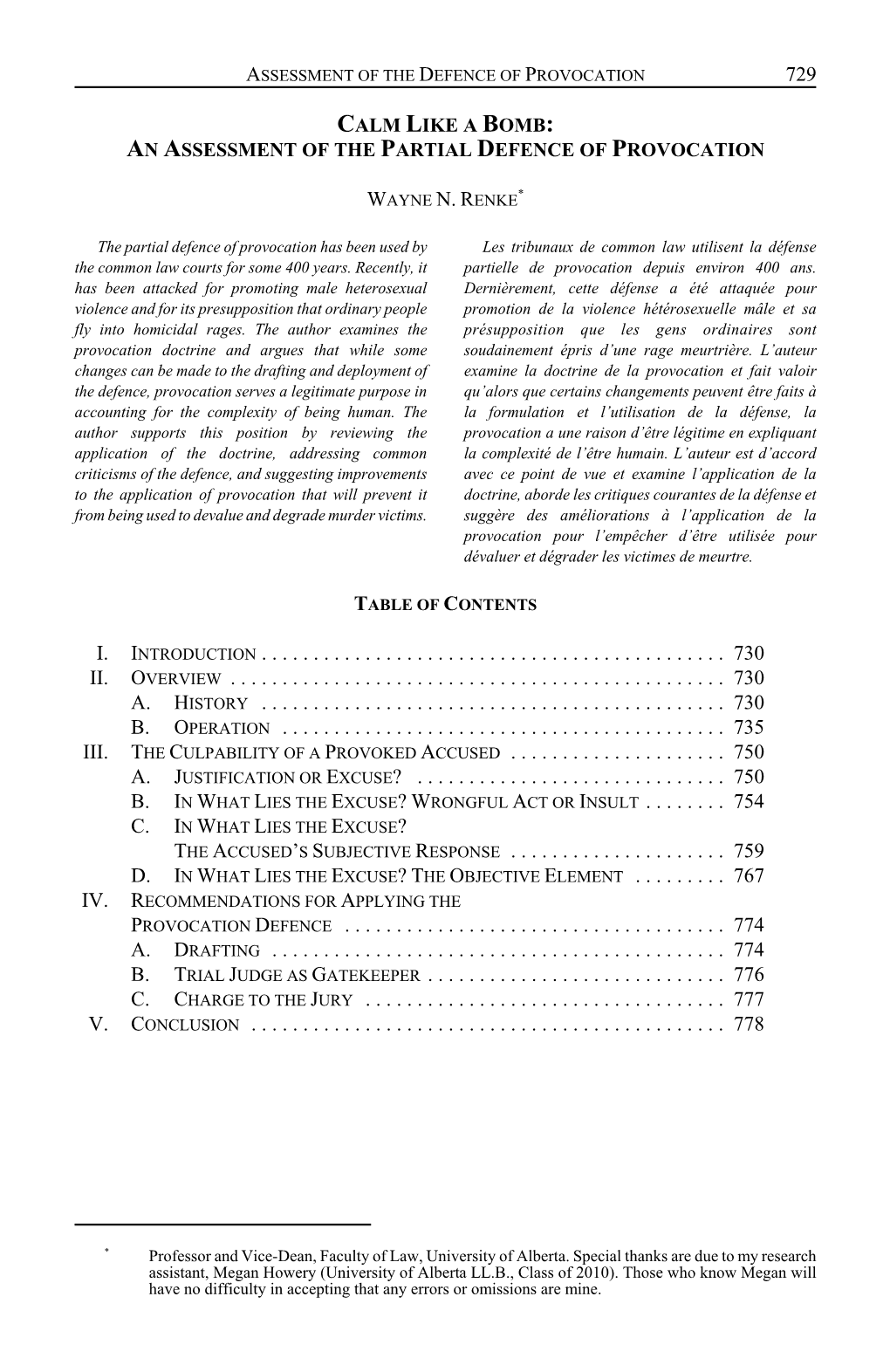 729 Calm Like a Bomb: an Assessment of the Partial