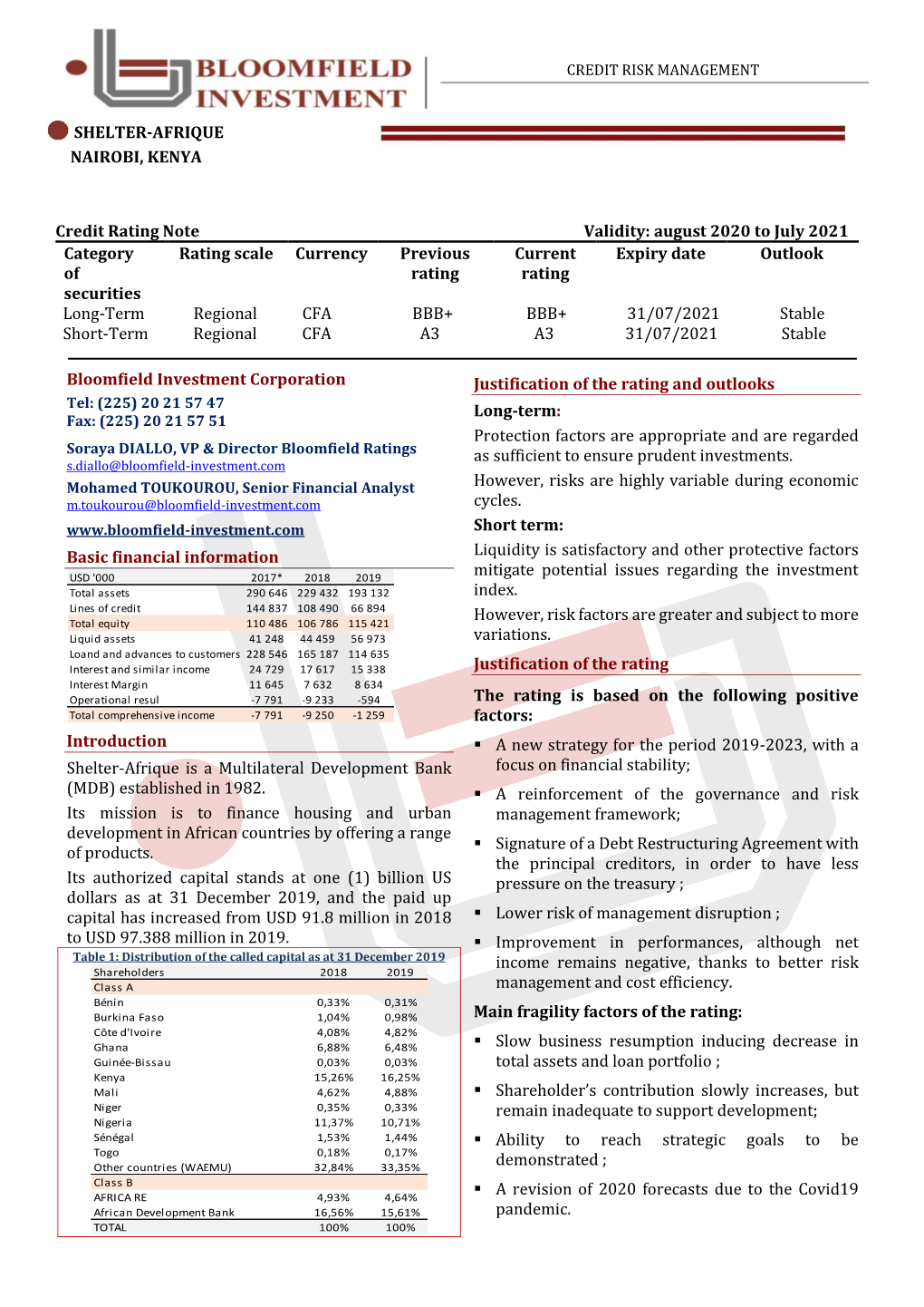 Format De Livrable -Rapport Banque