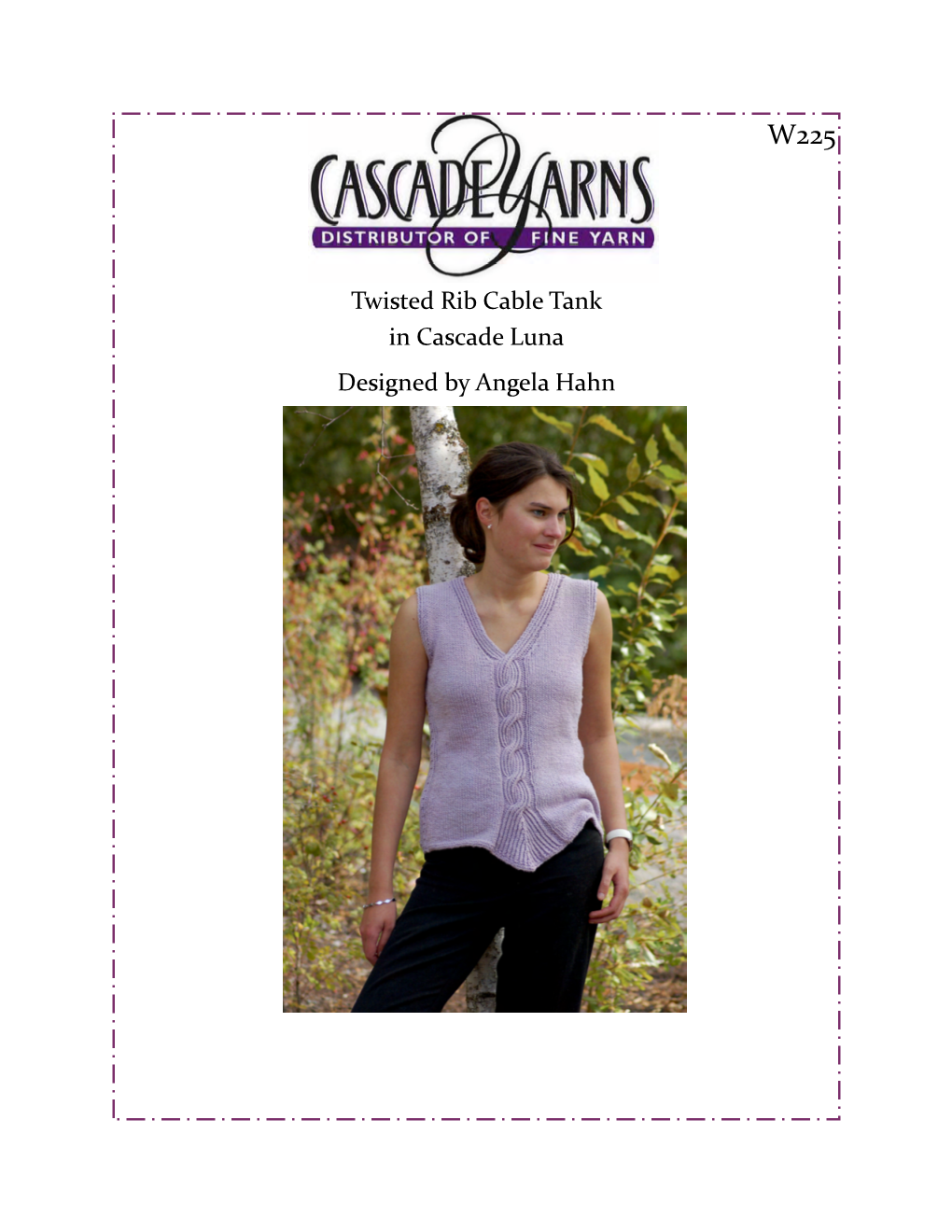 Twisted Rib Cable Tank in Cascade Luna Designed by Angela Hahn