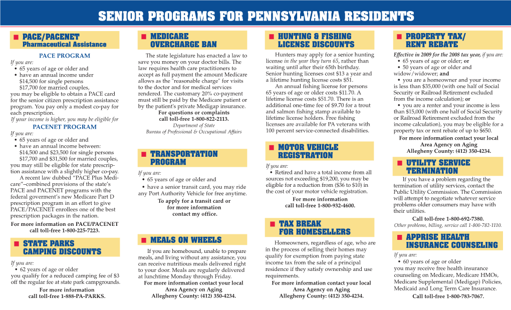 Senior Programs for PA Residents