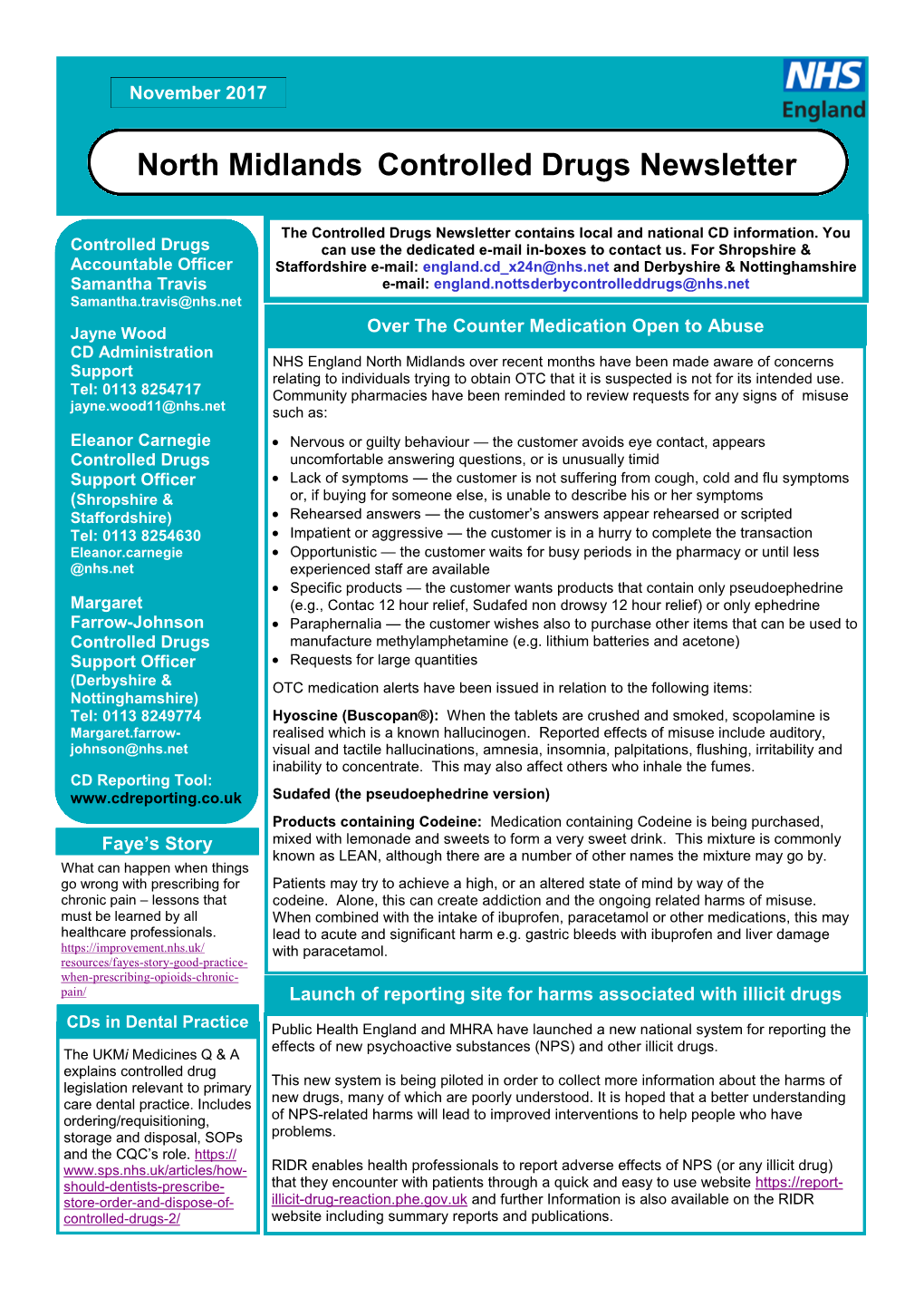 North Midlands Controlled Drugs Newsletter