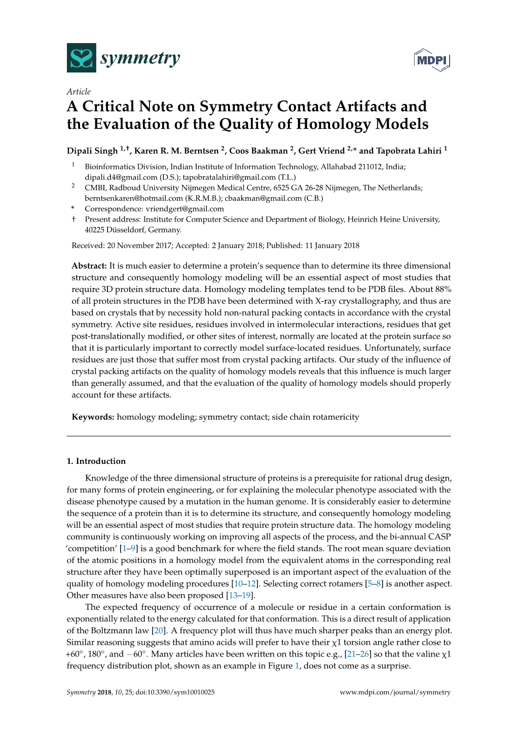 A Critical Note on Symmetry Contact Artifacts and the Evaluation of the Quality of Homology Models