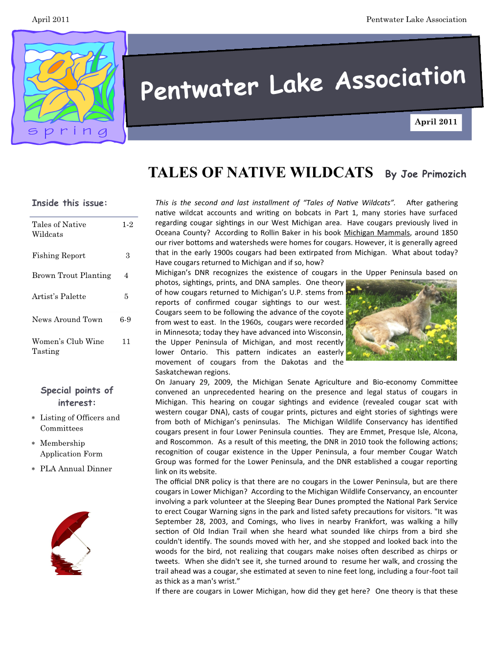 April 2011 Pentwater Lake Association