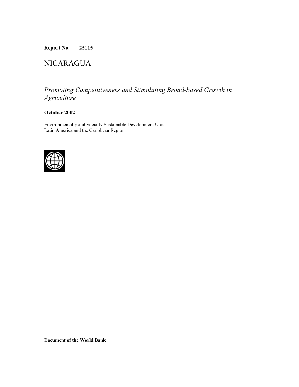 Nicaragua Promoting Competitiveness