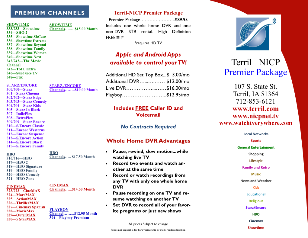 Terril– NICP Premier Package