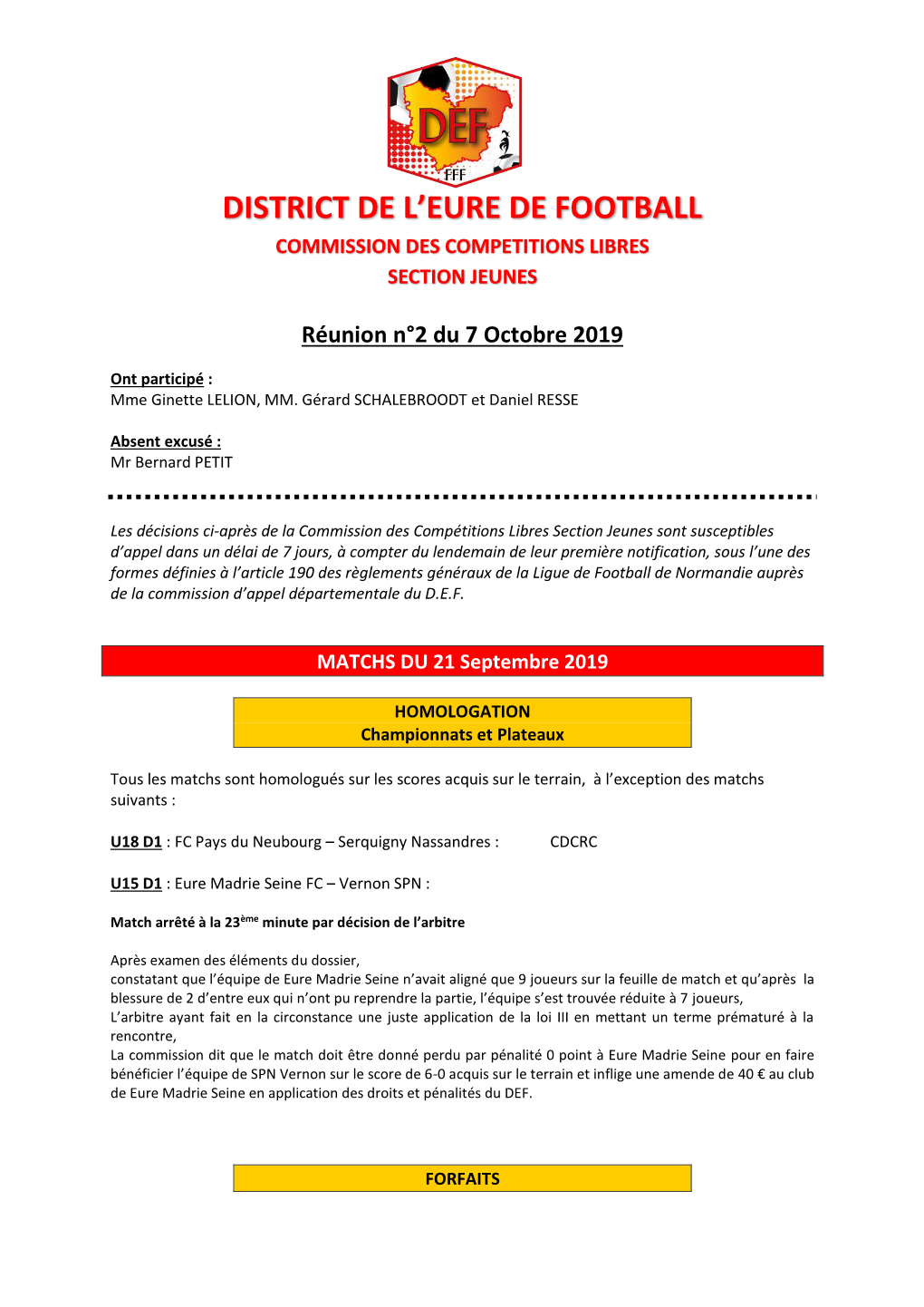 District De L'eure De Football