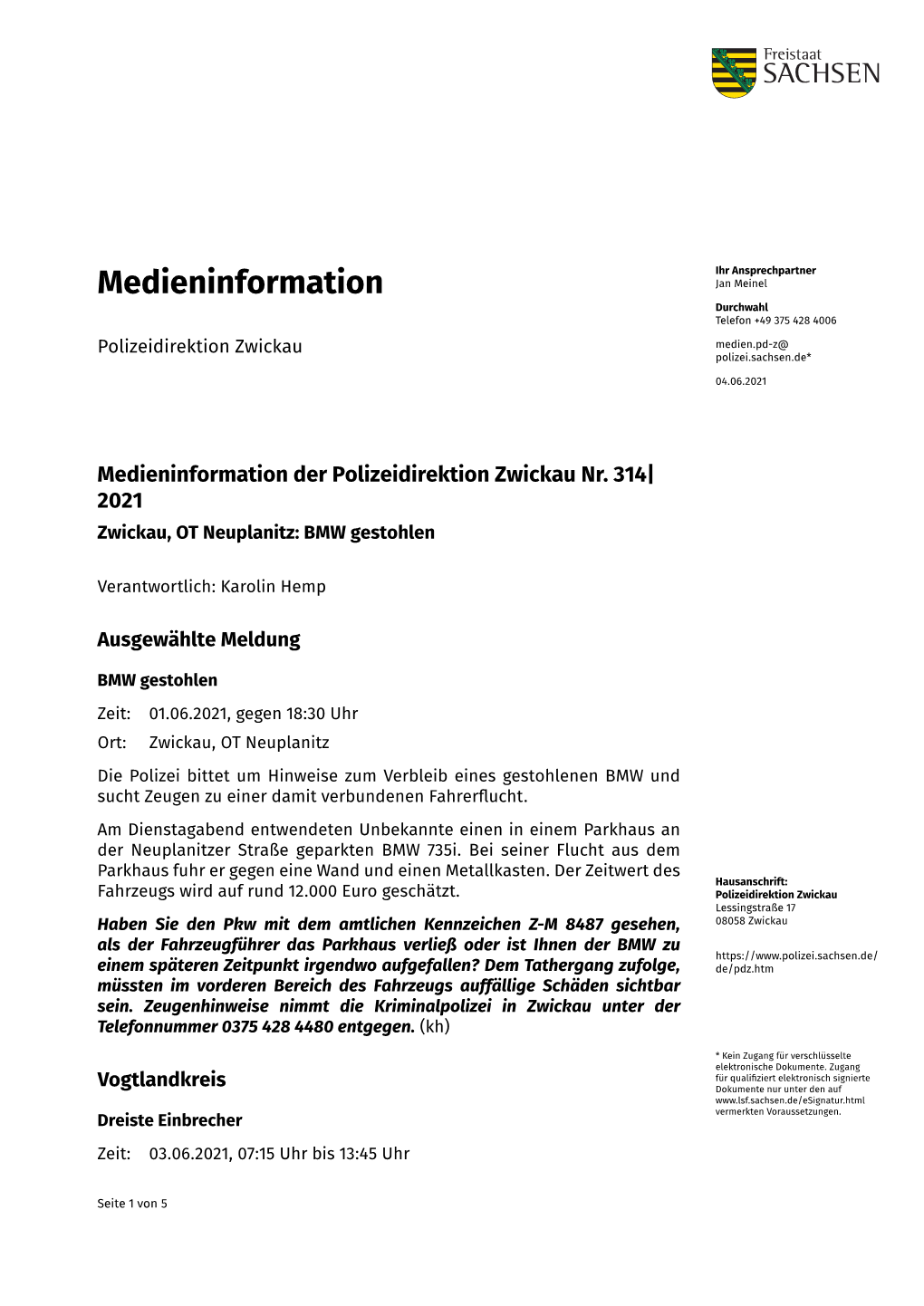 Diese Medieninformation Im PDF-Format