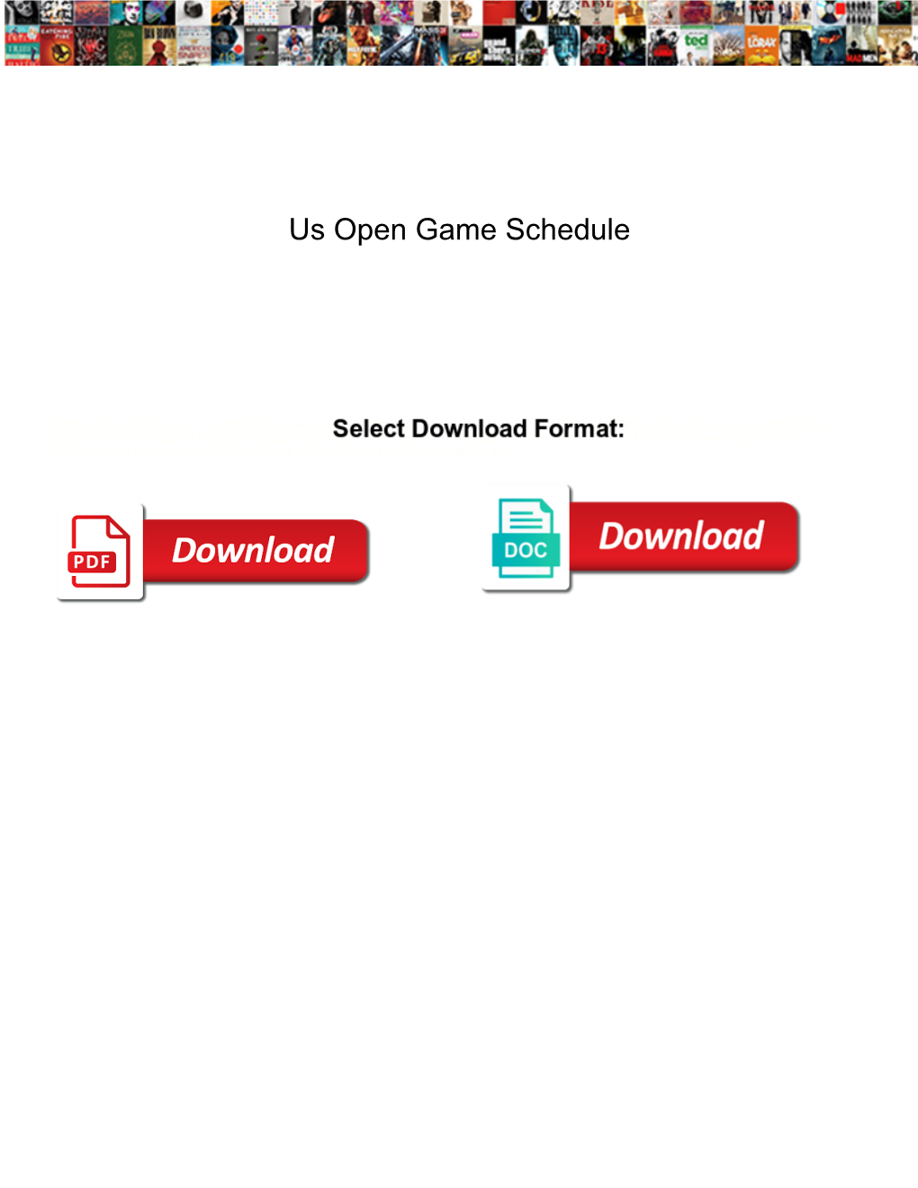 Us Open Game Schedule