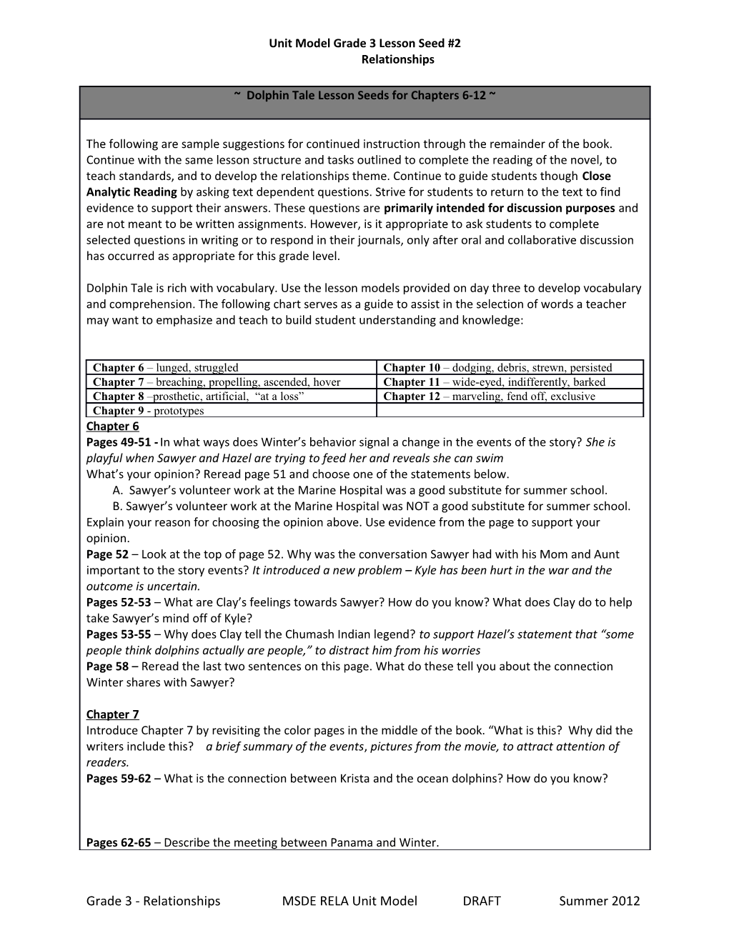 Unit Model Grade 3 Lesson Seed #2