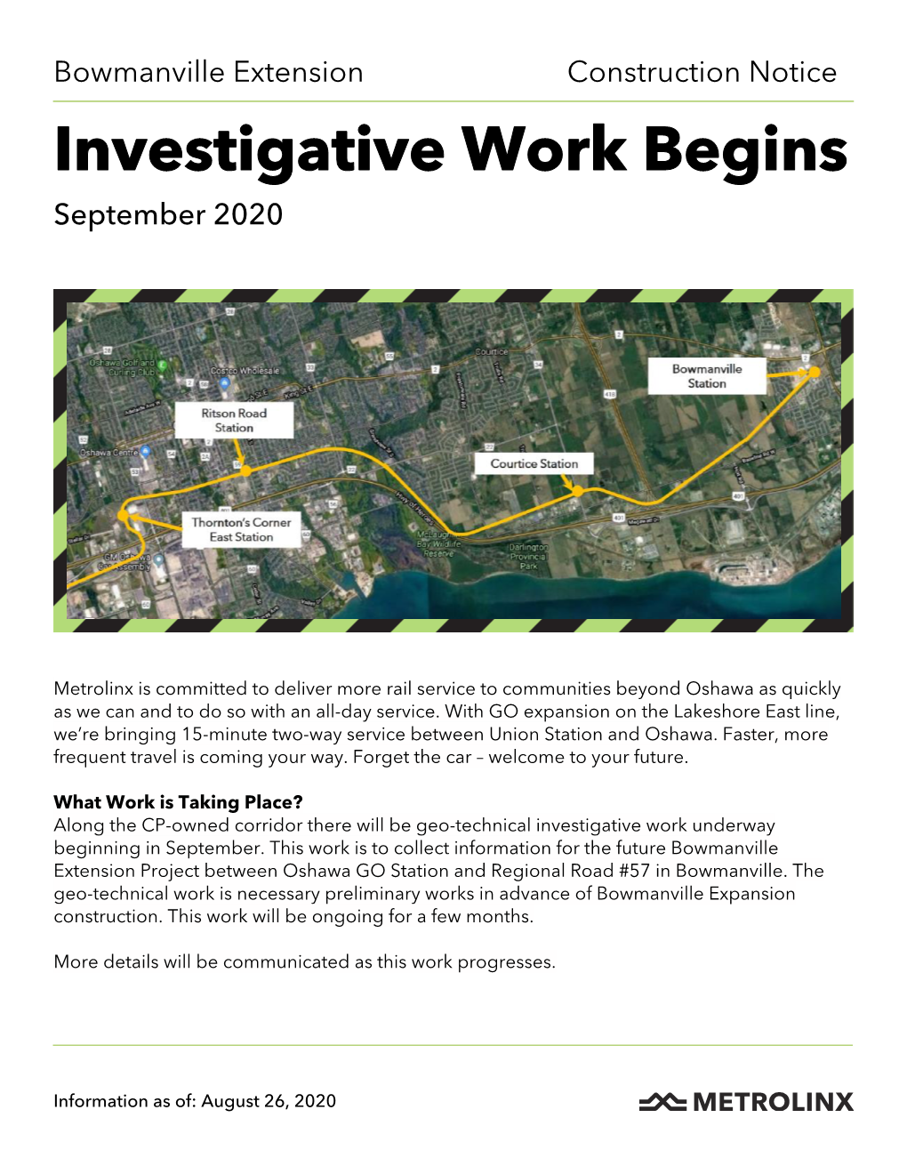 Investigative Work Begins September 2020