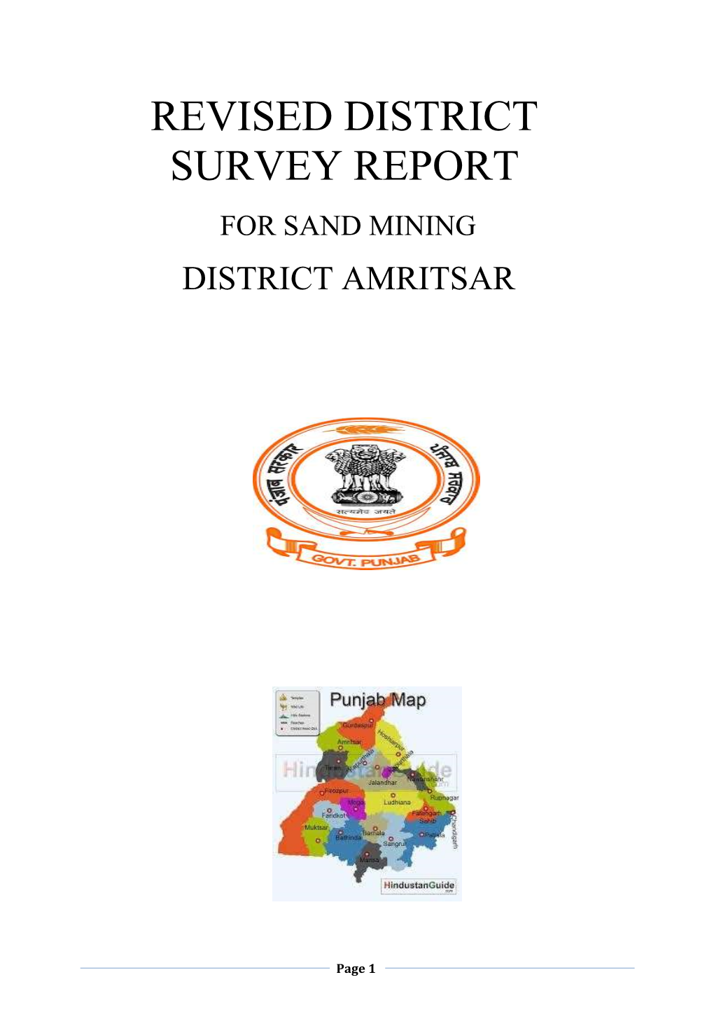 Revised District Survey Report for Sand Mining District Amritsar
