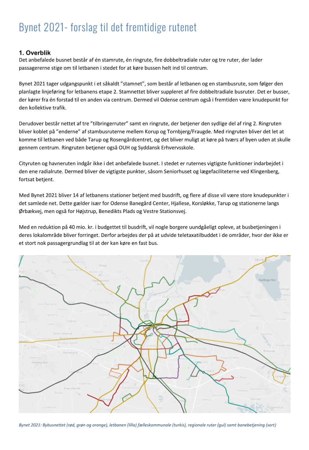 Bynet 2021- Forslag Til Det Fremtidige Rutenet