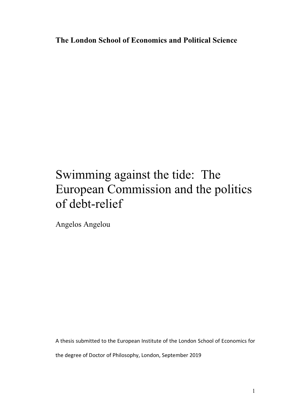 The European Commission and the Politics of Debt-Relief