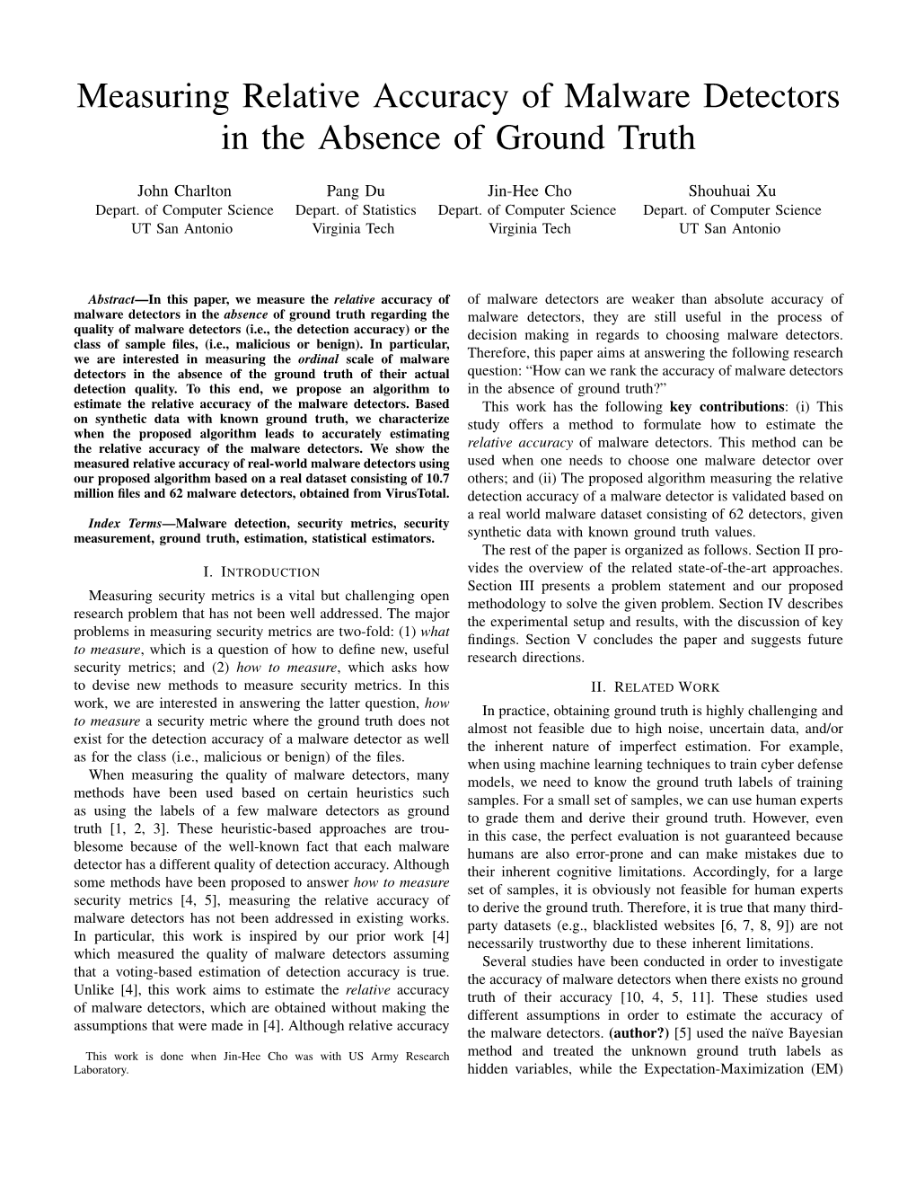 Measuring Relative Accuracy of Malware Detectors in the Absence of Ground Truth