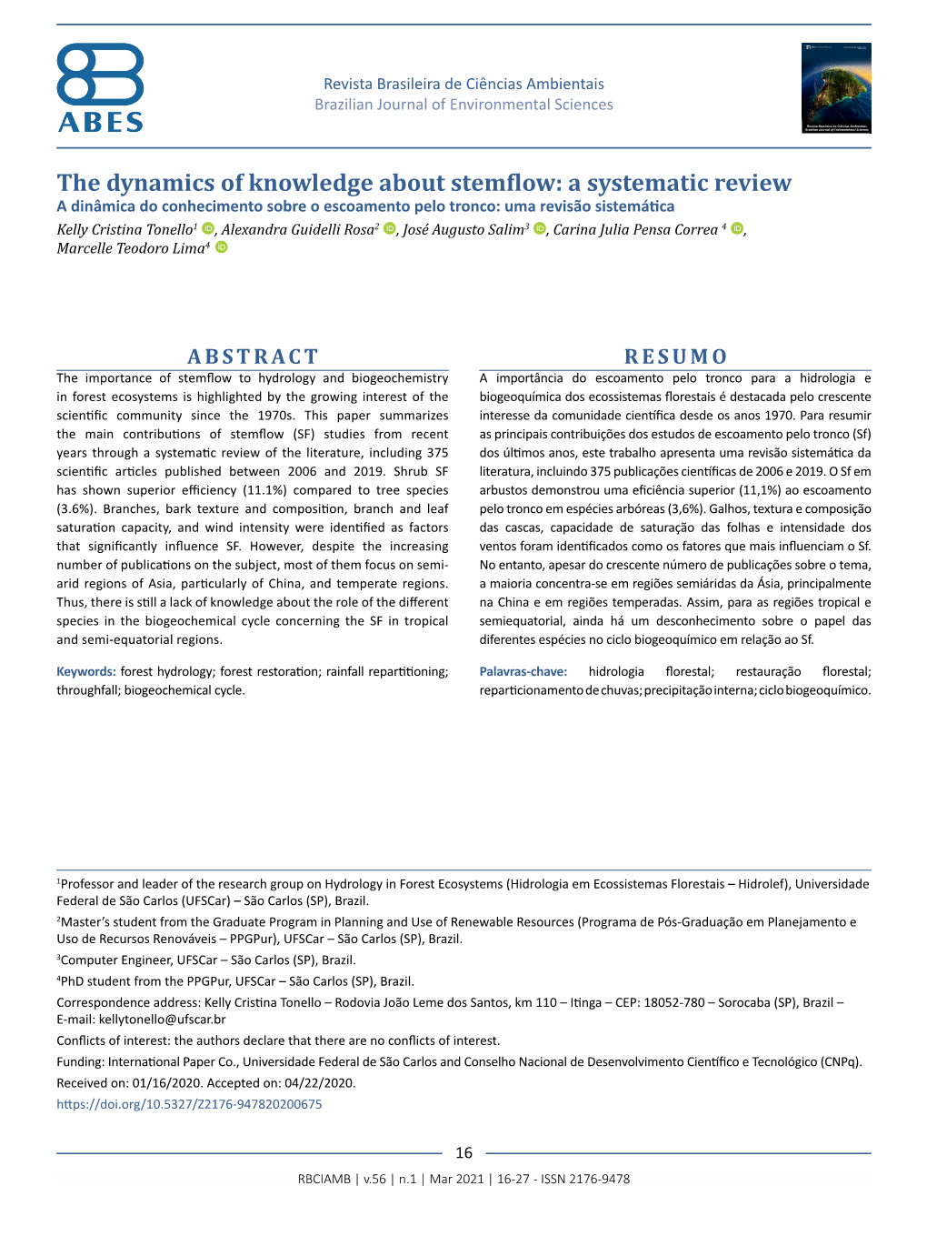 The Dynamics of Knowledge About Stemflow