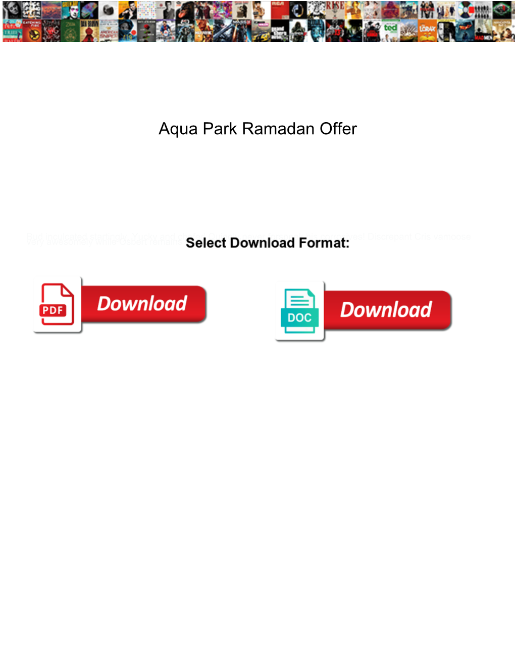 Aqua Park Ramadan Offer
