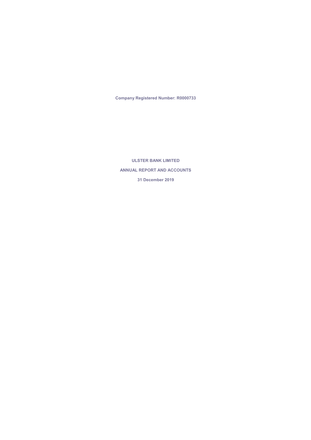 Download Pdf File of Ulster Bank Limited Annual Report