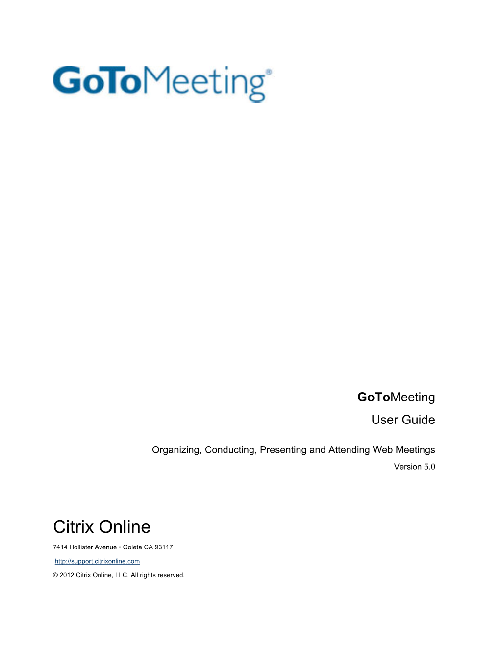 Gotomeeting User Guide