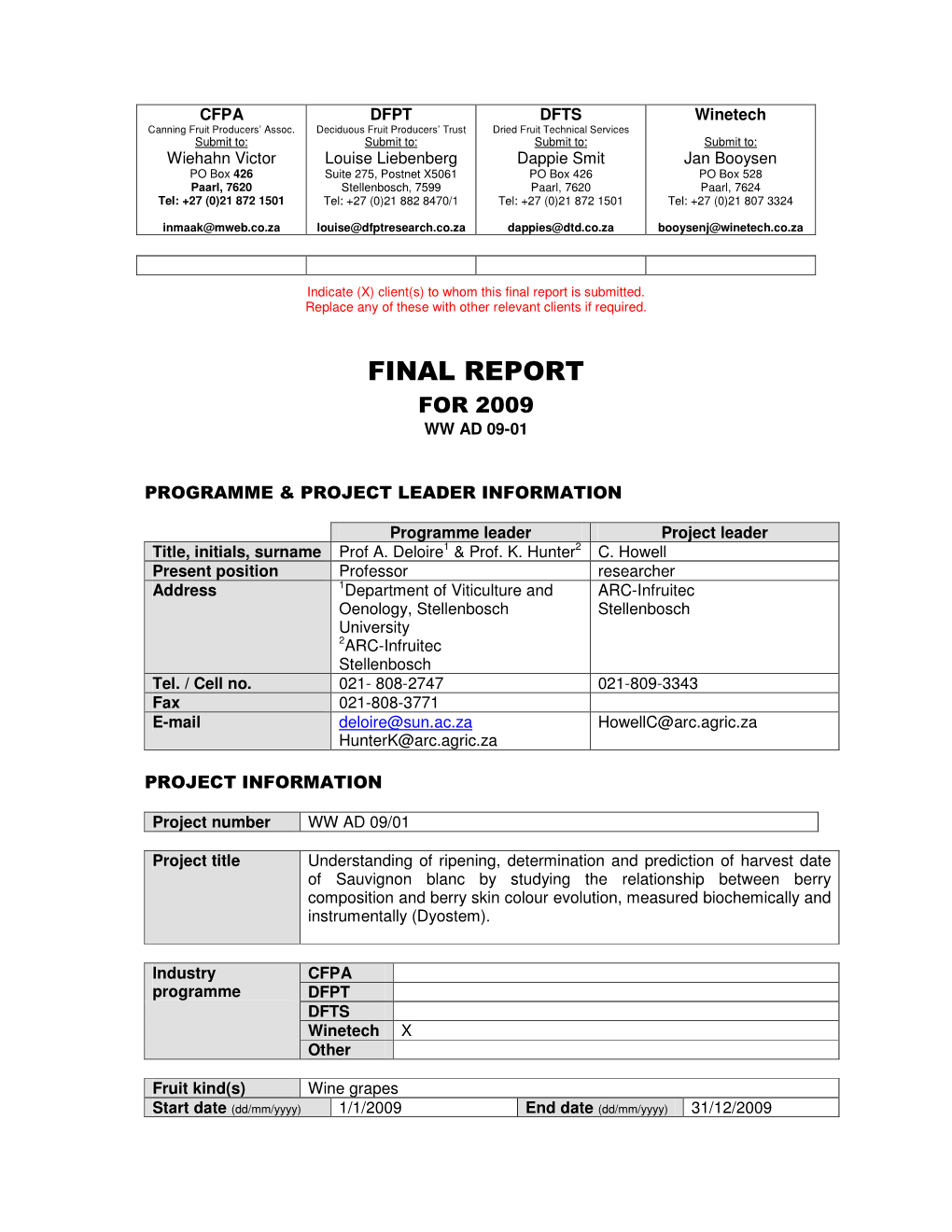 Final Report Is Submitted