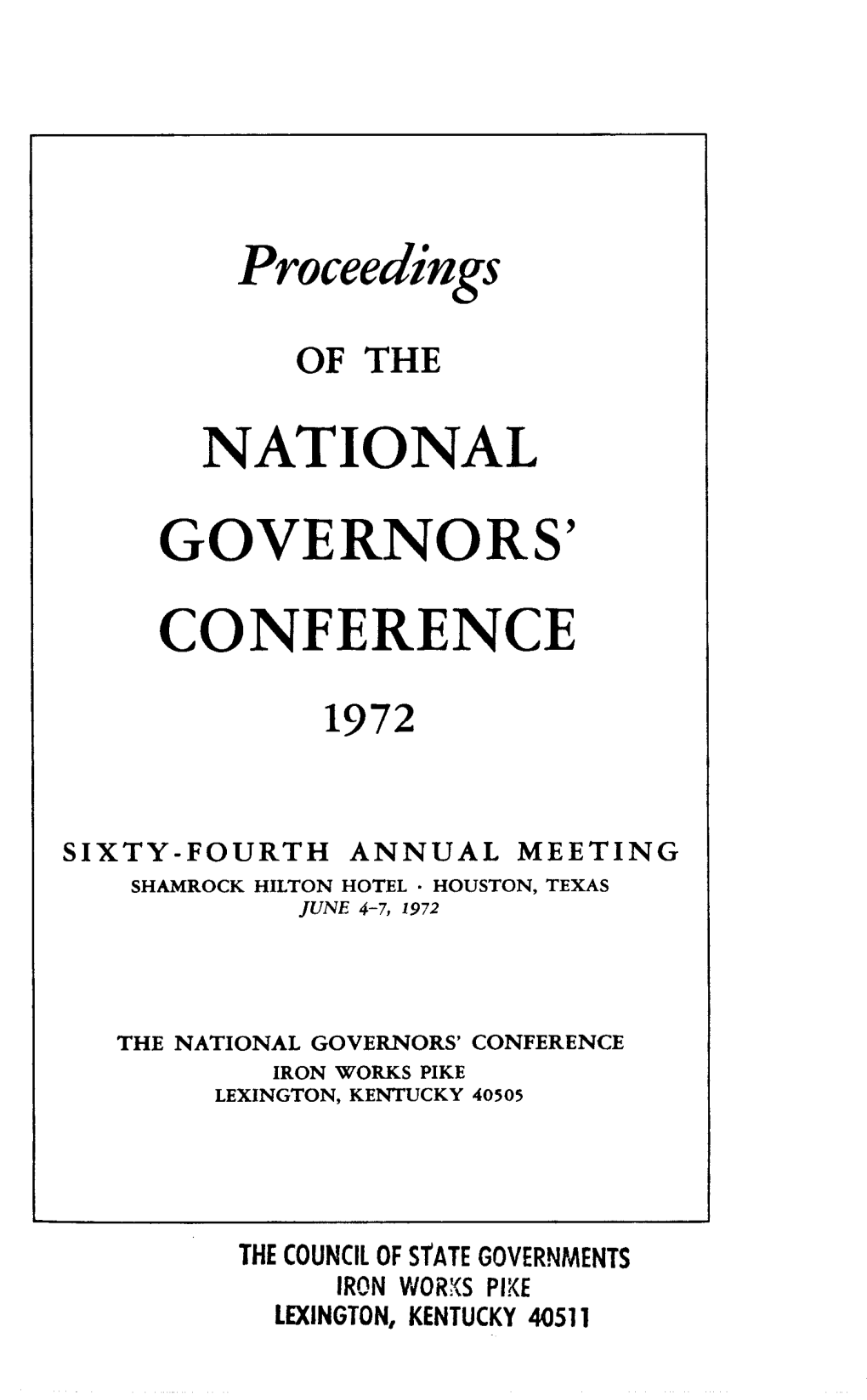 National Governors' Conference 1972