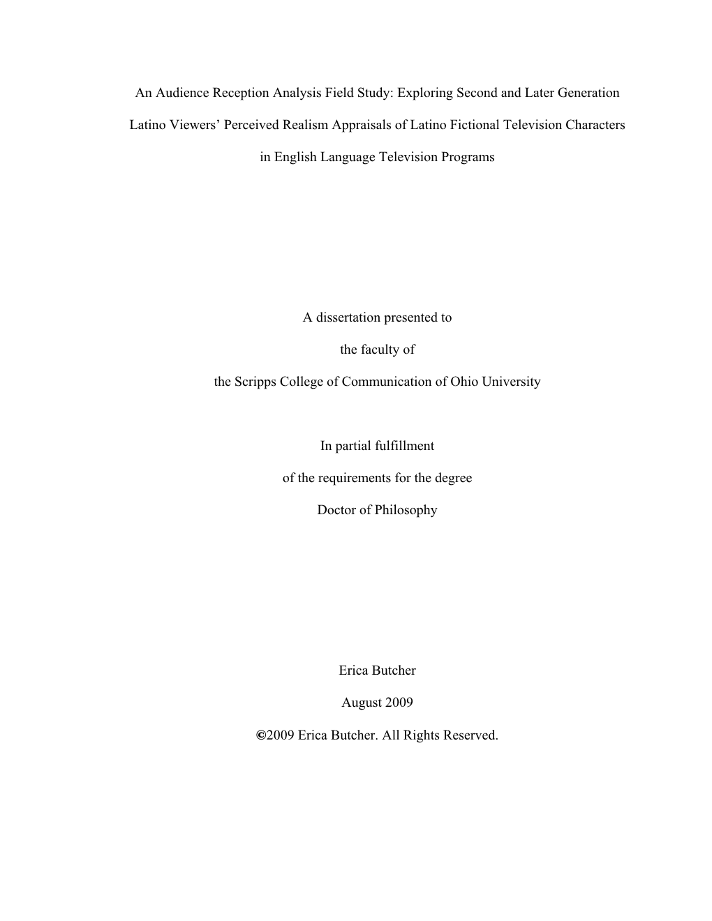 Exploring Second and Later Generation Latino Viewers' Perceived Realism Appraisals