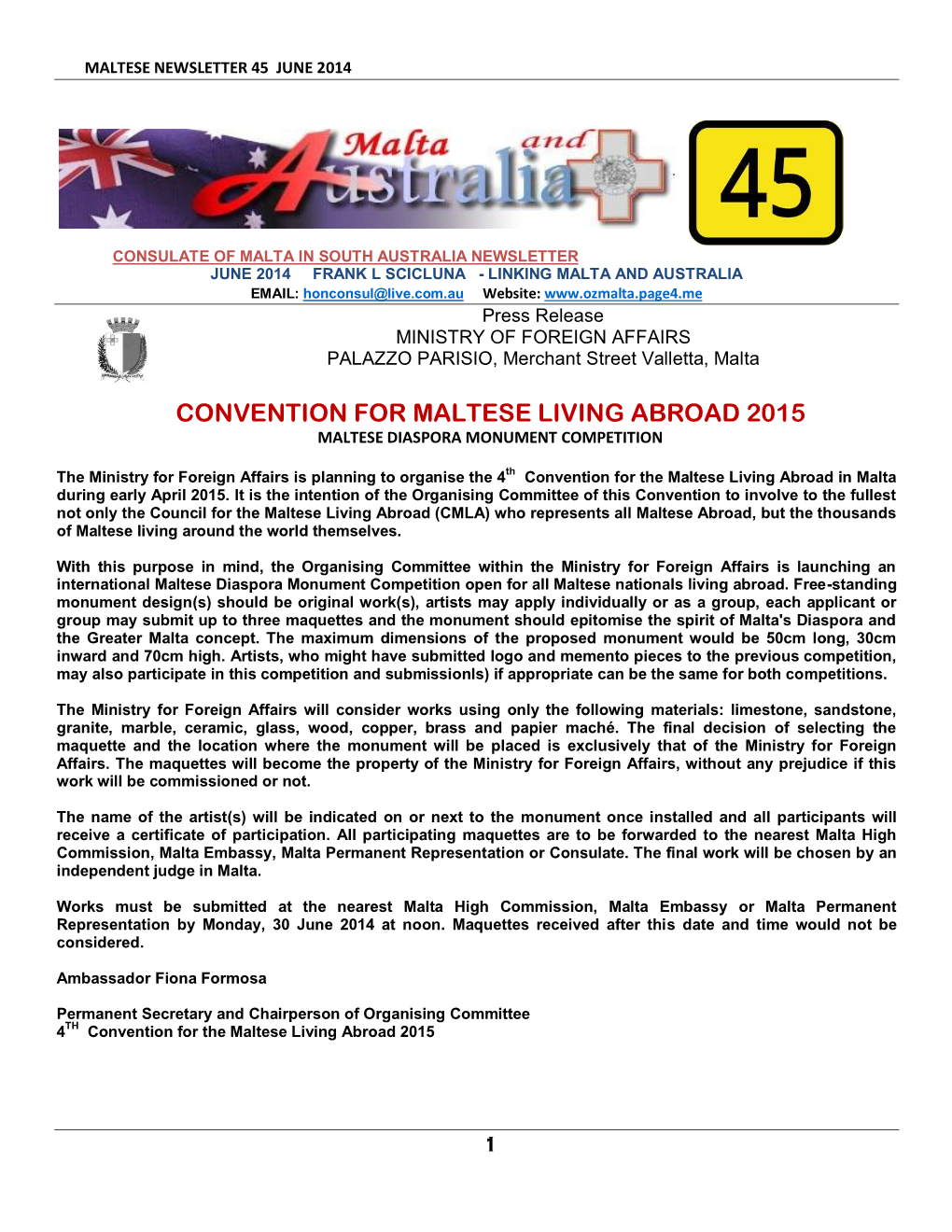 Newsletter 45 June 2014