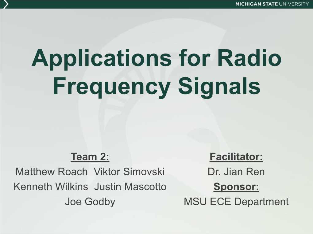 Applications for RF